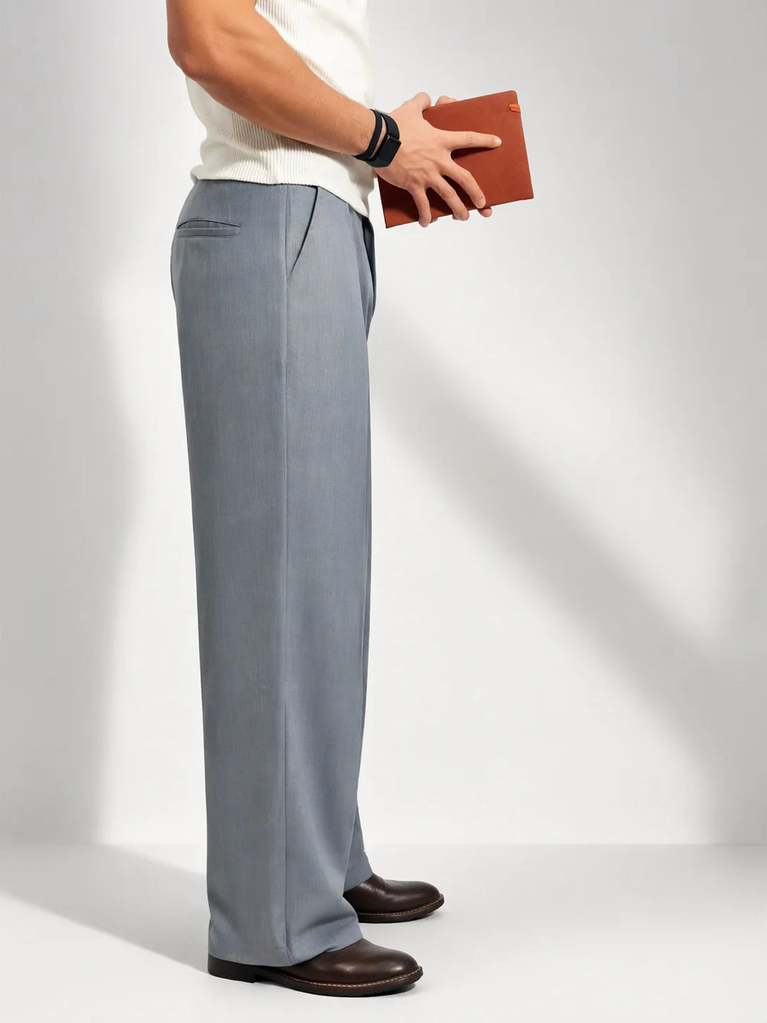 High Profile Pleat Straight Leg Trousers - Image 2