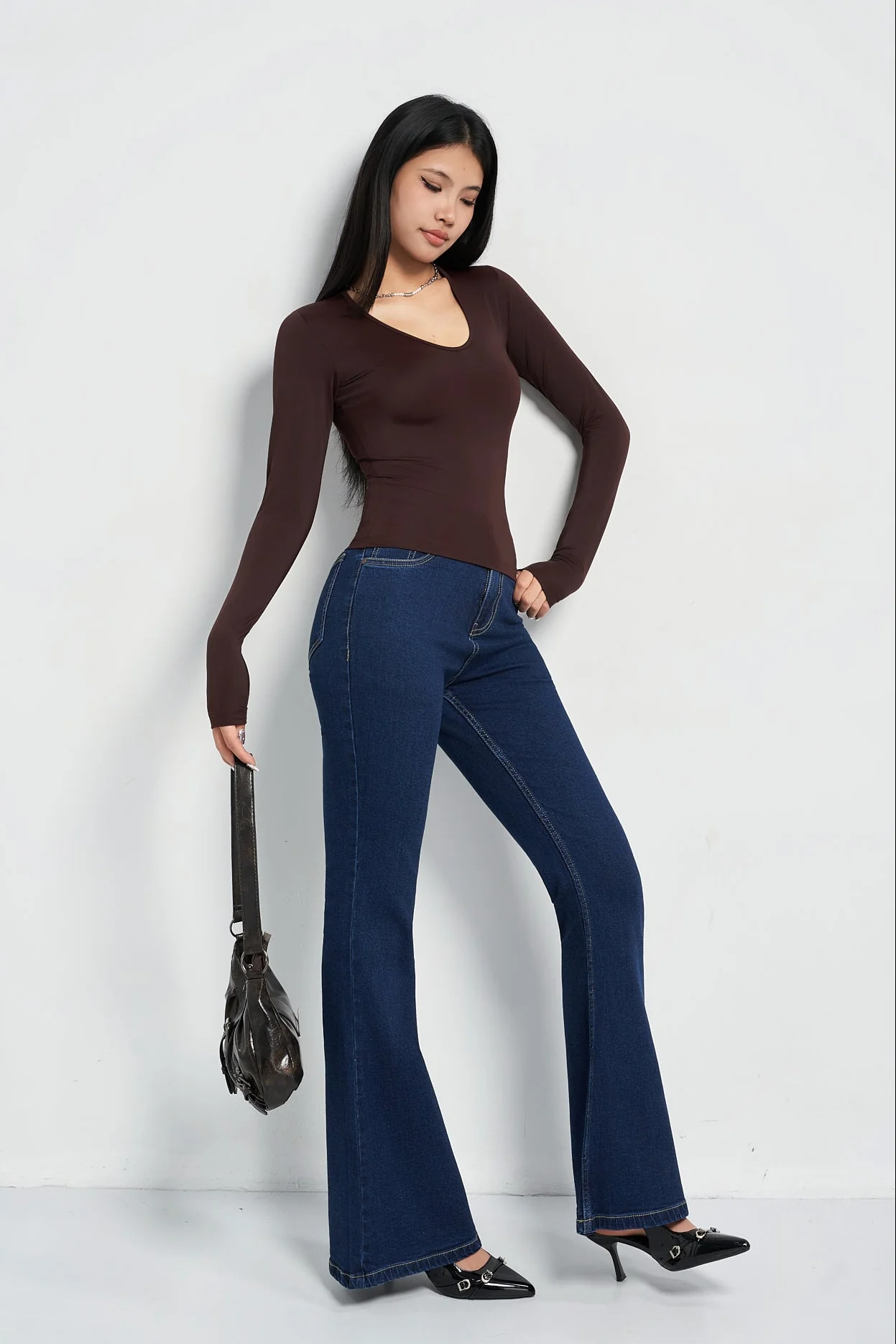Indigo Navy Flare Fit Jeans - Image 2