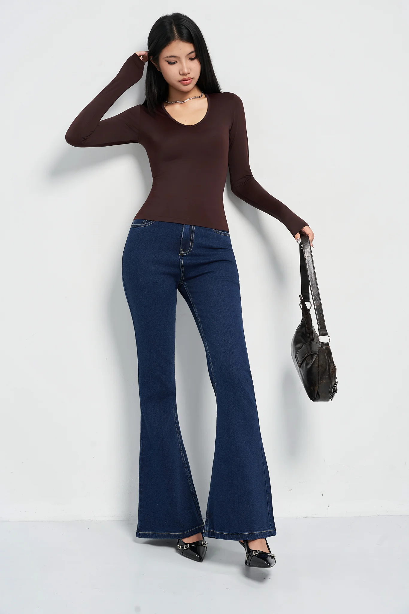 Indigo Navy Flare Fit Jeans - Image 3