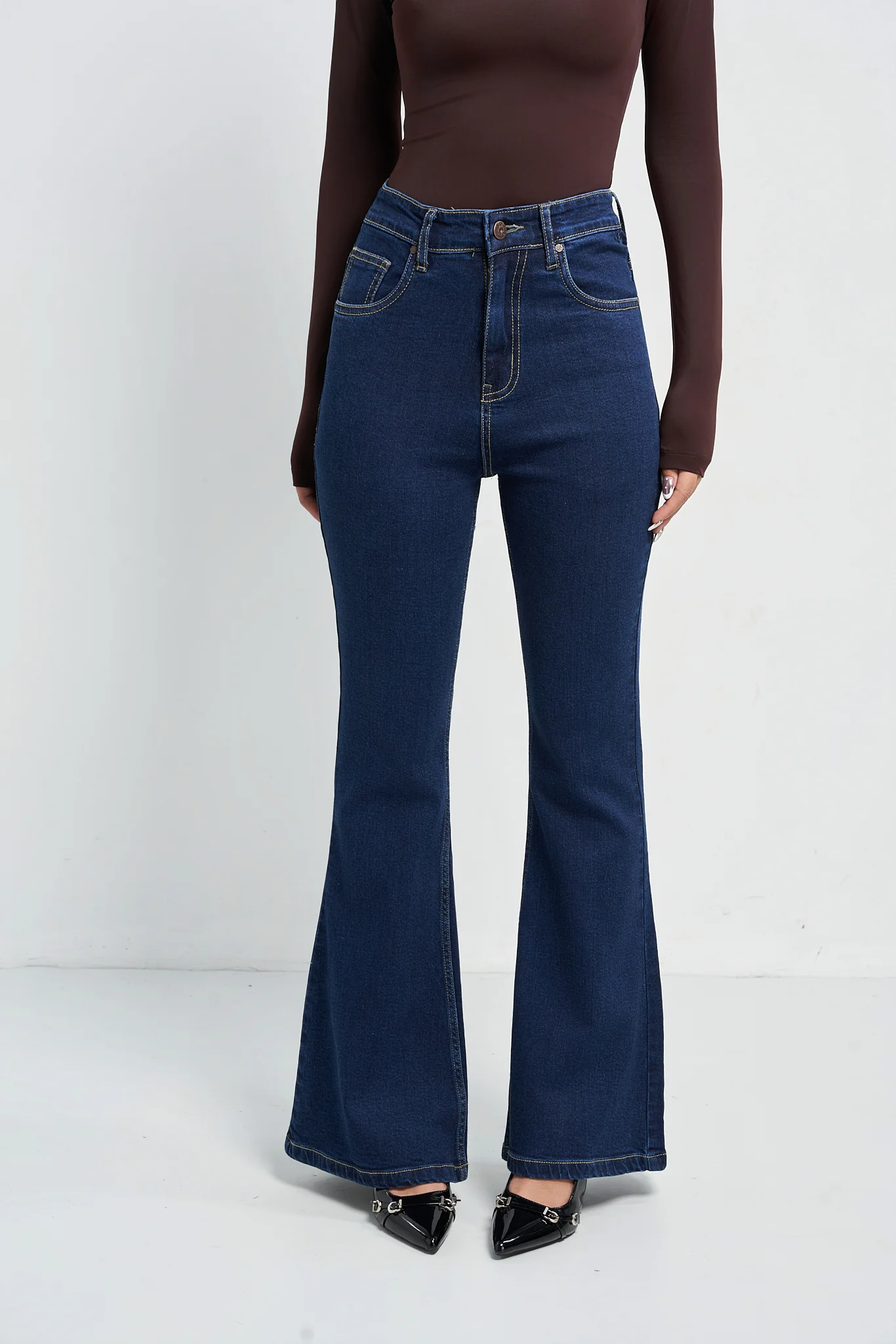 Indigo Navy Flare Fit Jeans - Image 4