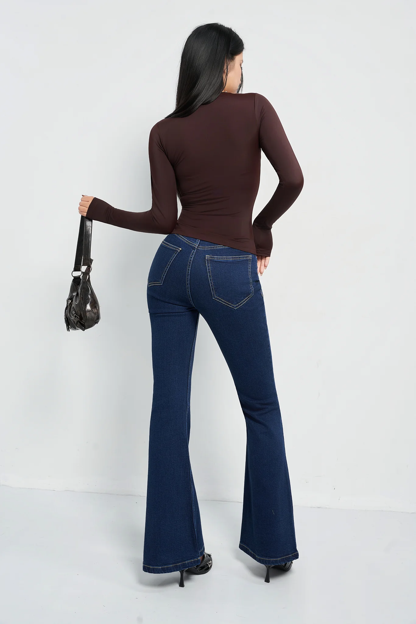 Indigo Navy Flare Fit Jeans - Image 7