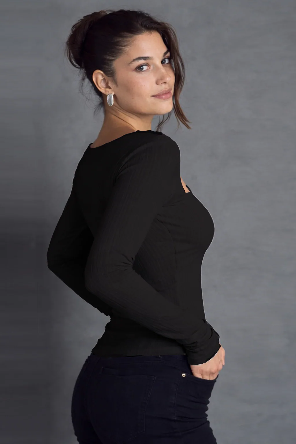 Knit Frame Full Sleeve Top - Image 2