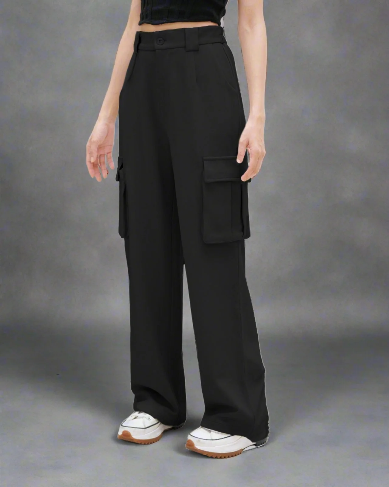 Korean Baggy High Waist Cargo Pants - Image 11