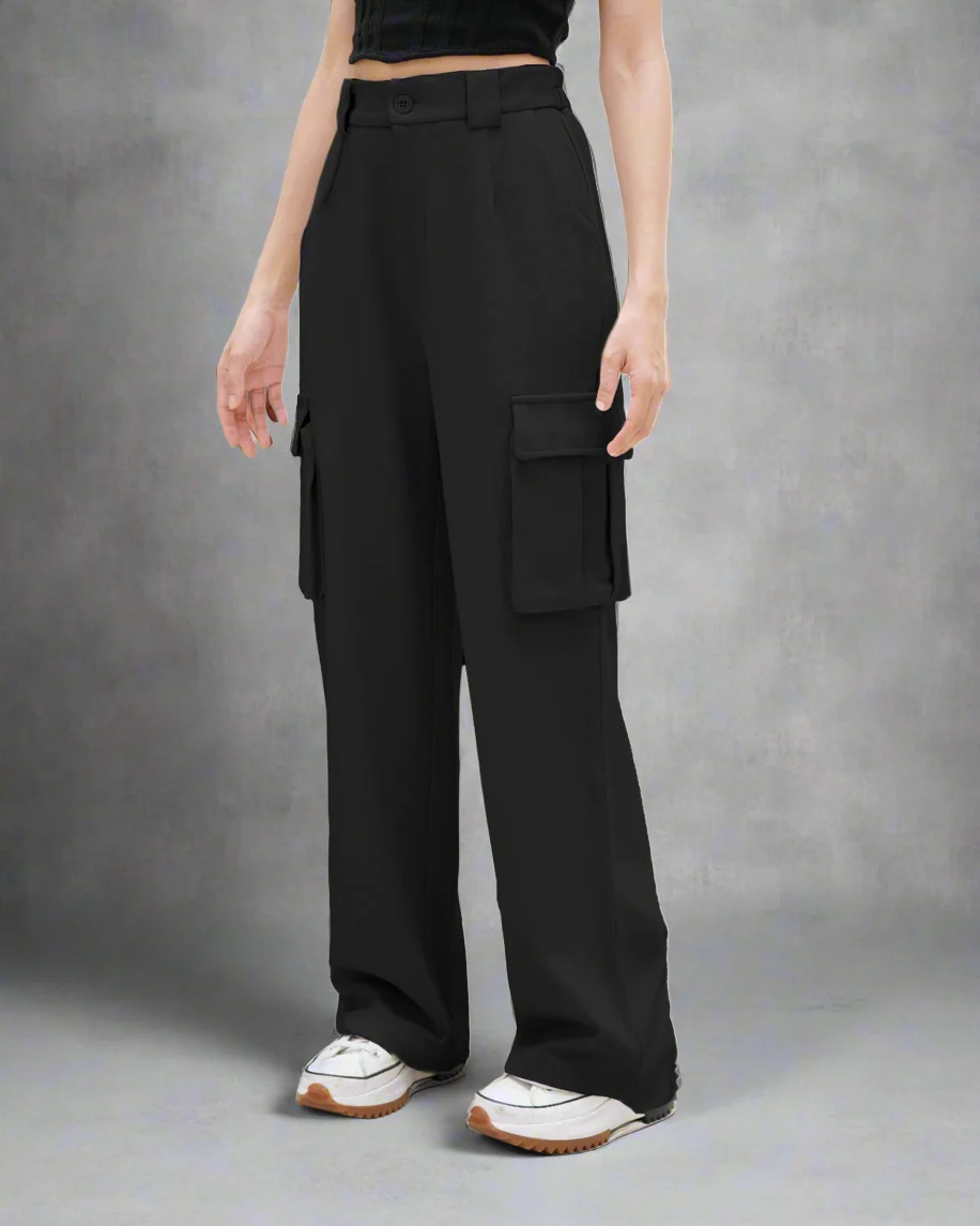 Korean Baggy High Waist Cargo Pants - Image 12
