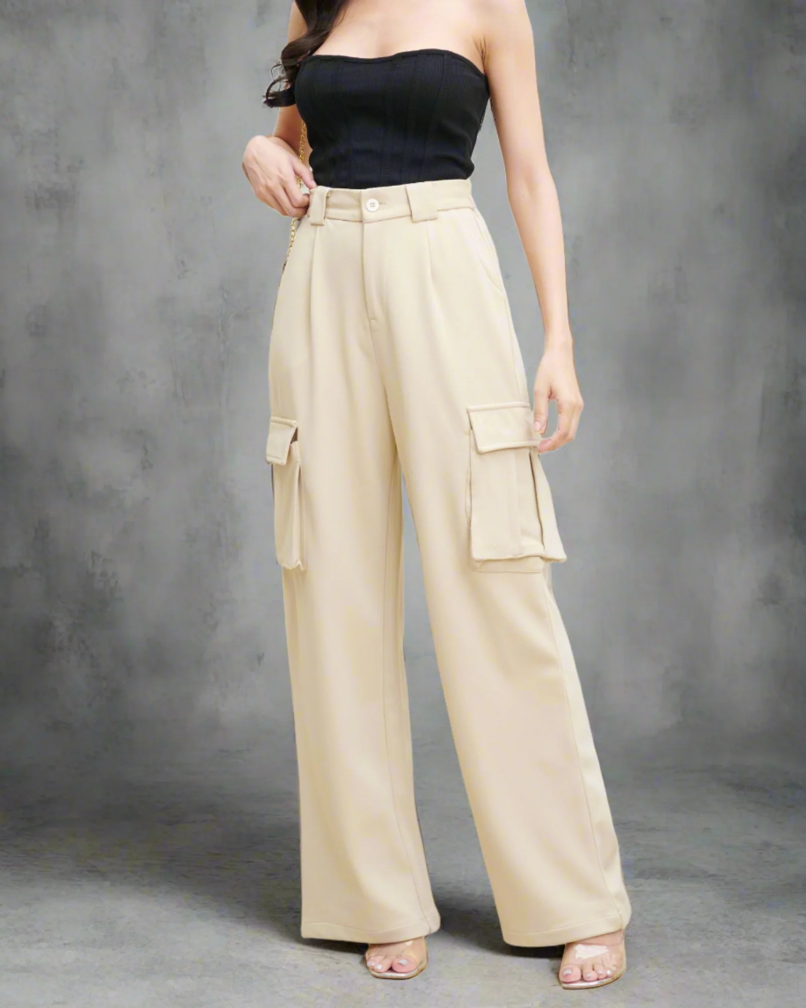 Korean Baggy High Waist Cargo Pants - Image 7