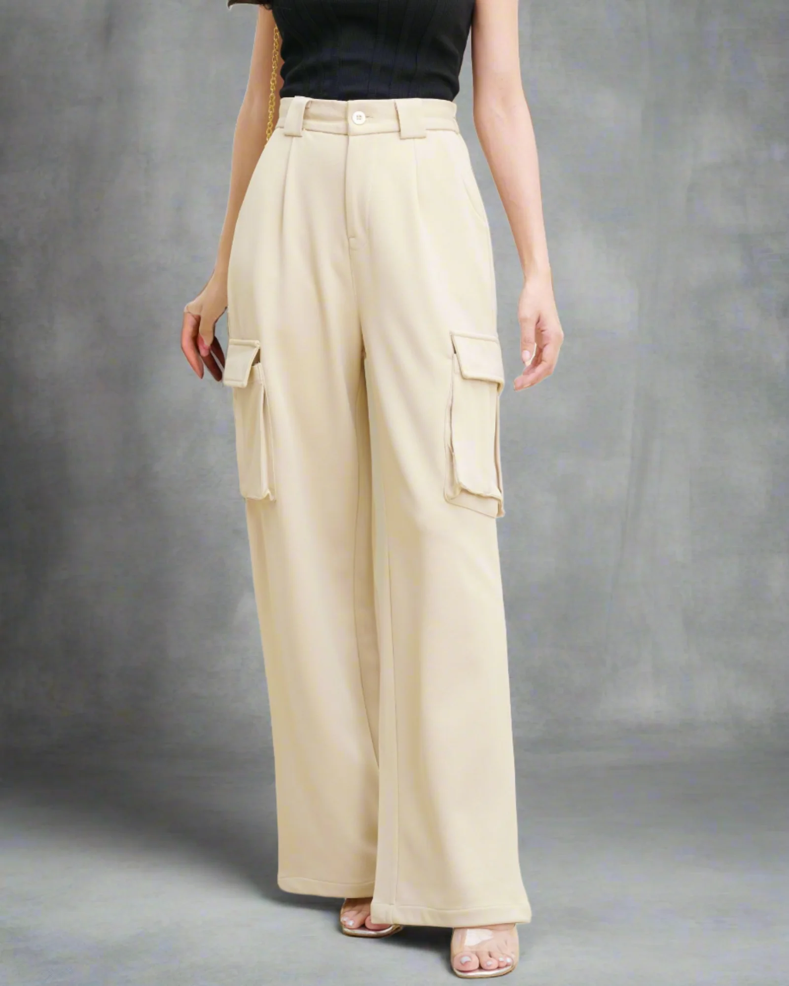 Korean Baggy High Waist Cargo Pants - Image 8