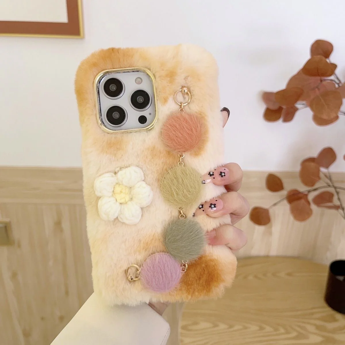 Korean Cute Knit Flower with Bracelet Iphone Cover - Image 11