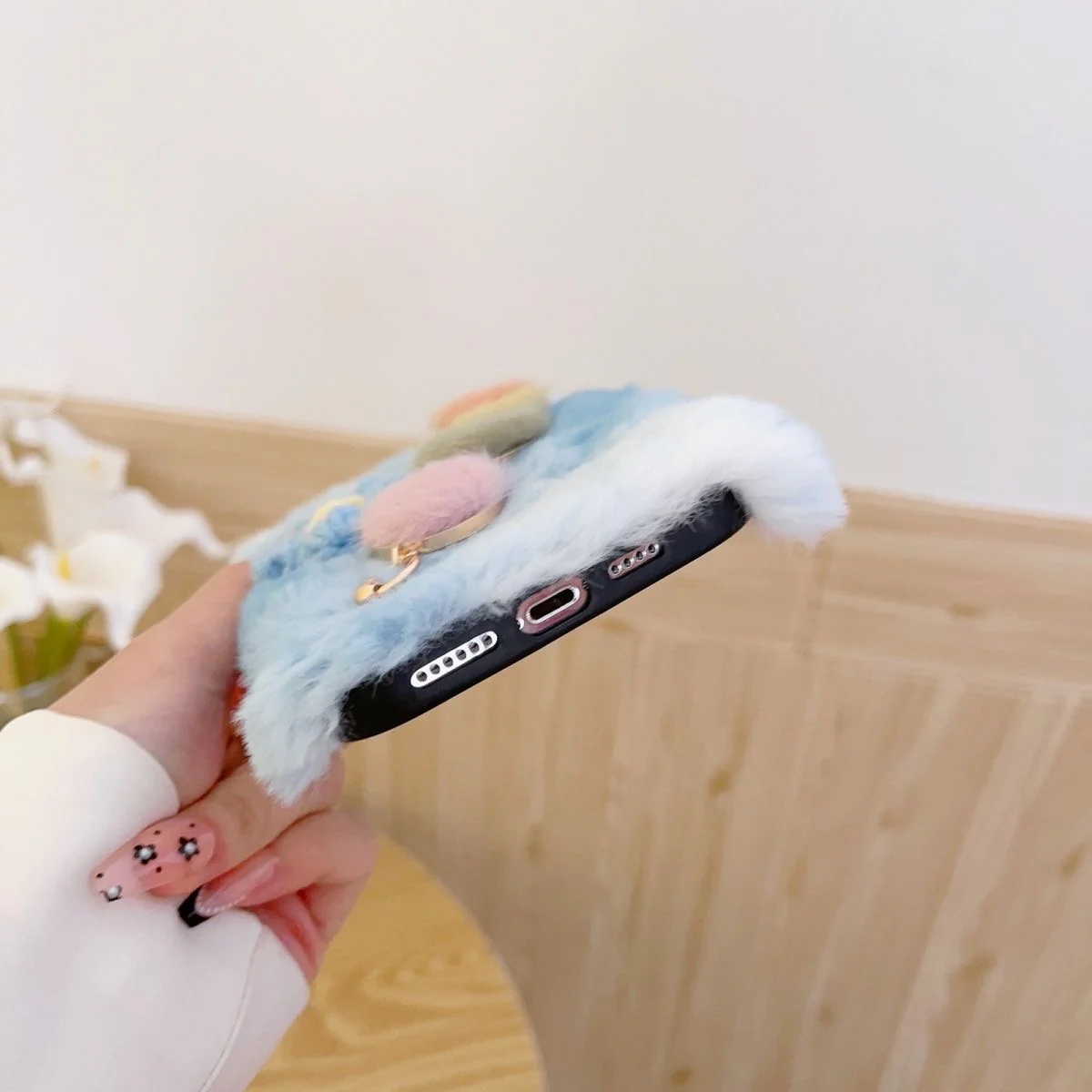 Korean Cute Knit Flower with Bracelet Iphone Cover - Image 6