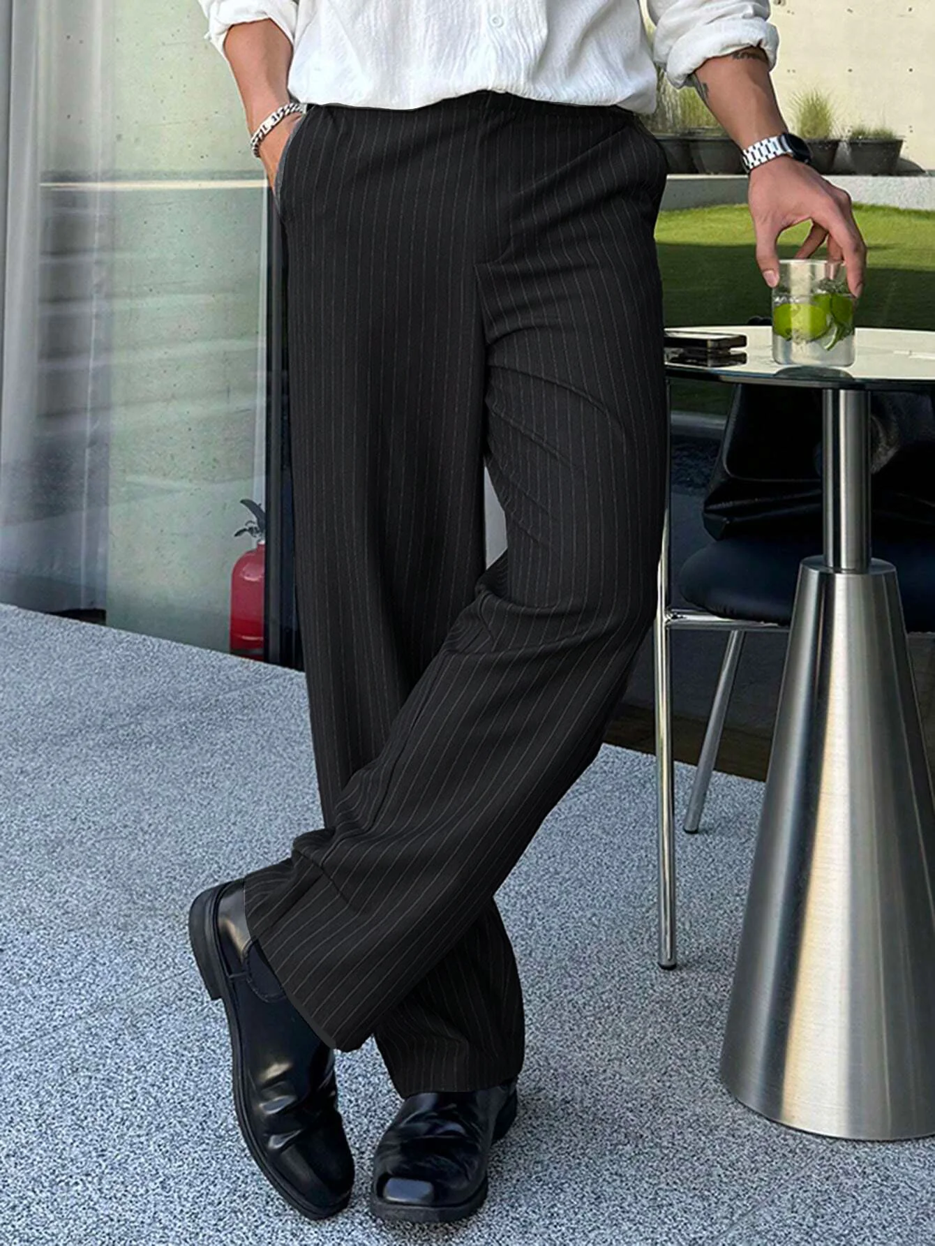 Korean Inspired Classic Stripe Trousers - Image 5