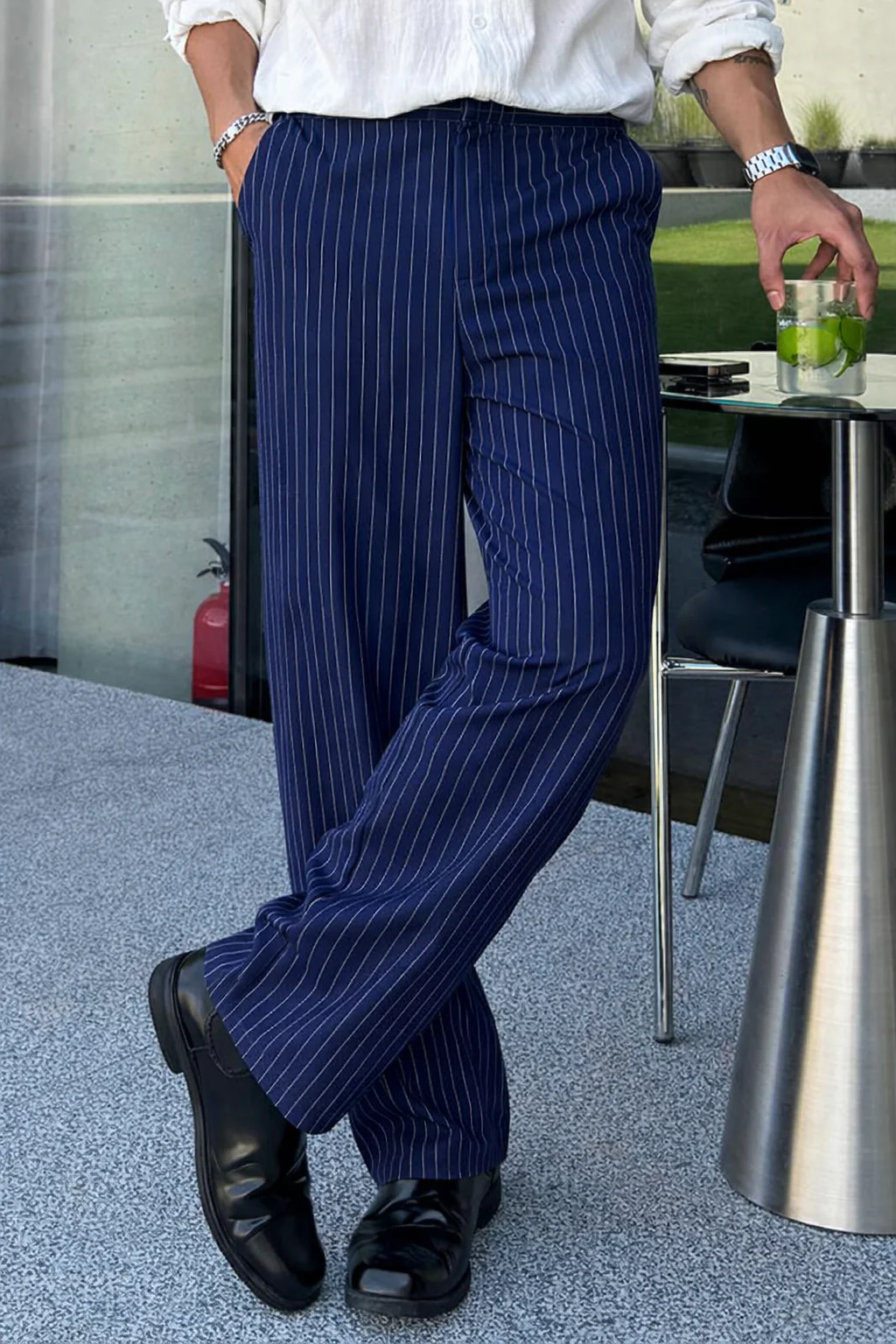 Korean Inspired Classic Stripe Trousers - Image 9