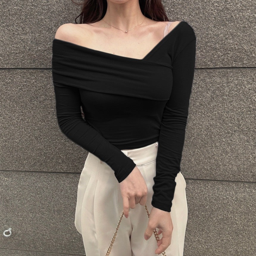 Korean Way Overlpped Off Shoulder Top - Image 14