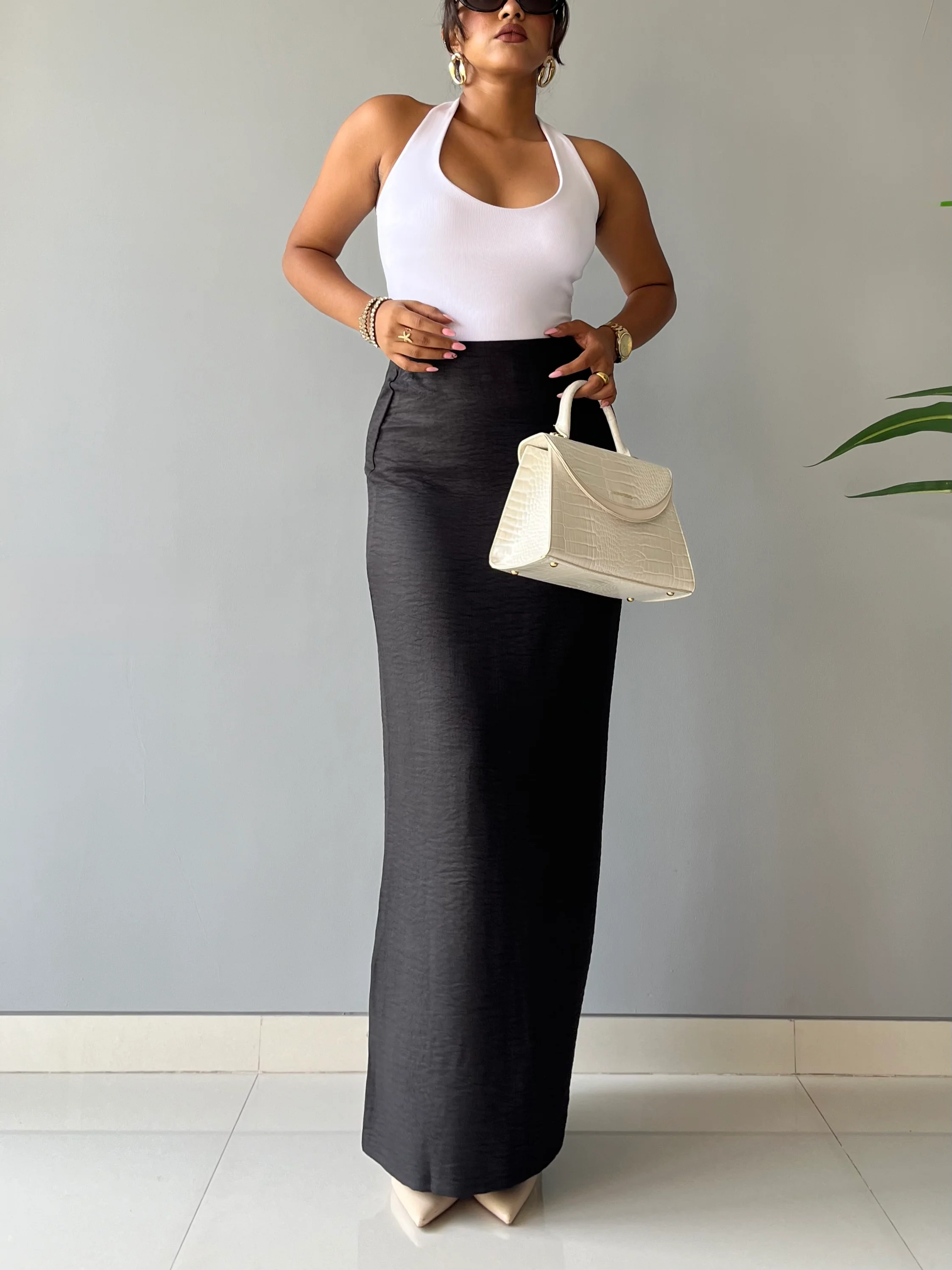 Linen Blend Maxi Skirt - Image 4