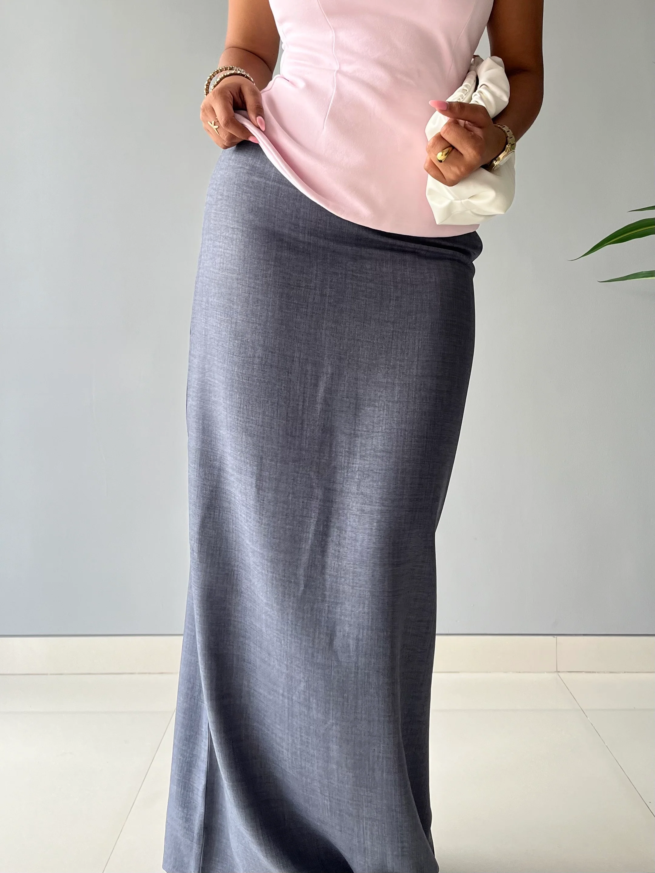 Linen Blend Maxi Skirt - Image 7