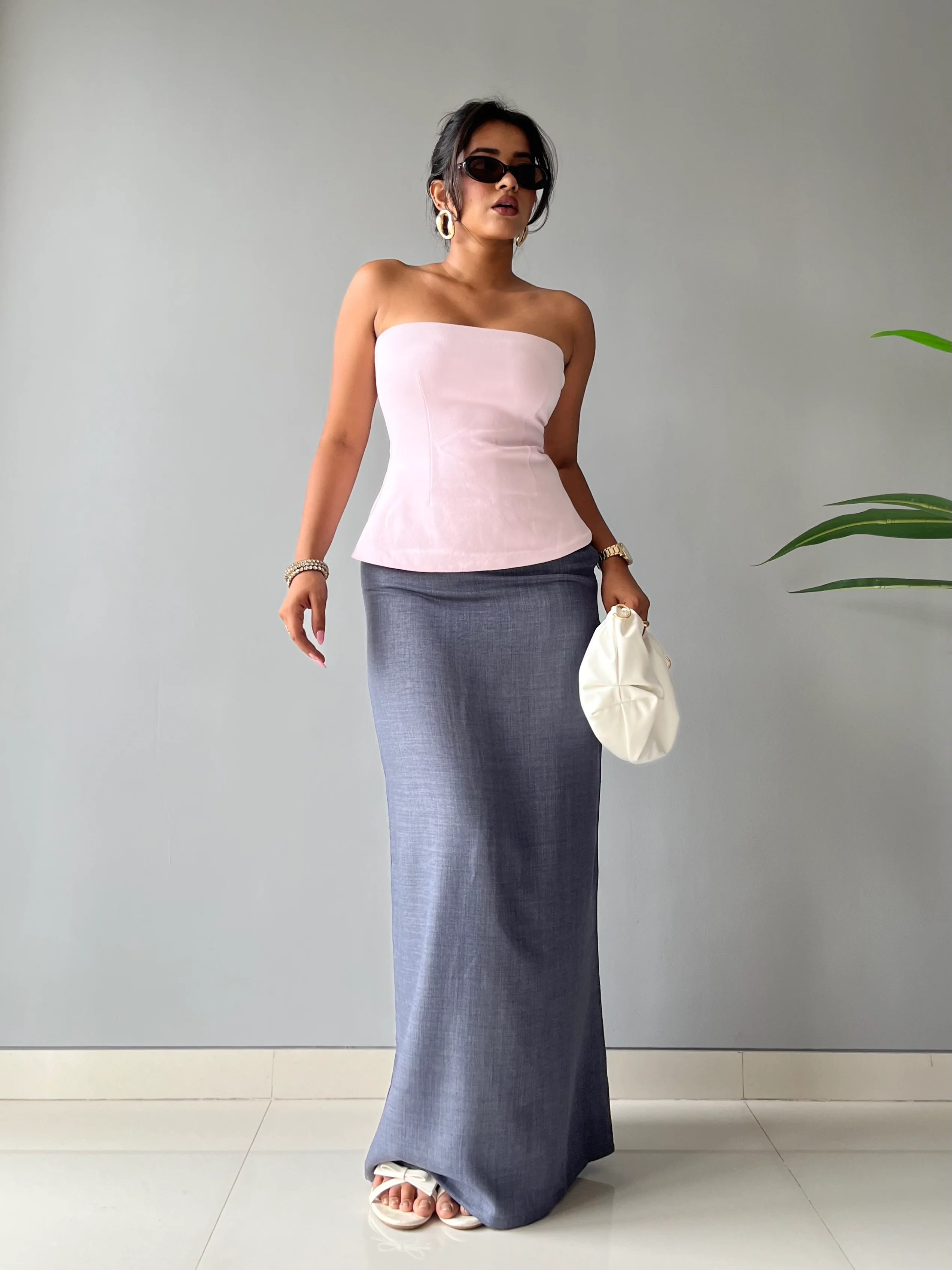 Linen Blend Maxi Skirt - Image 9