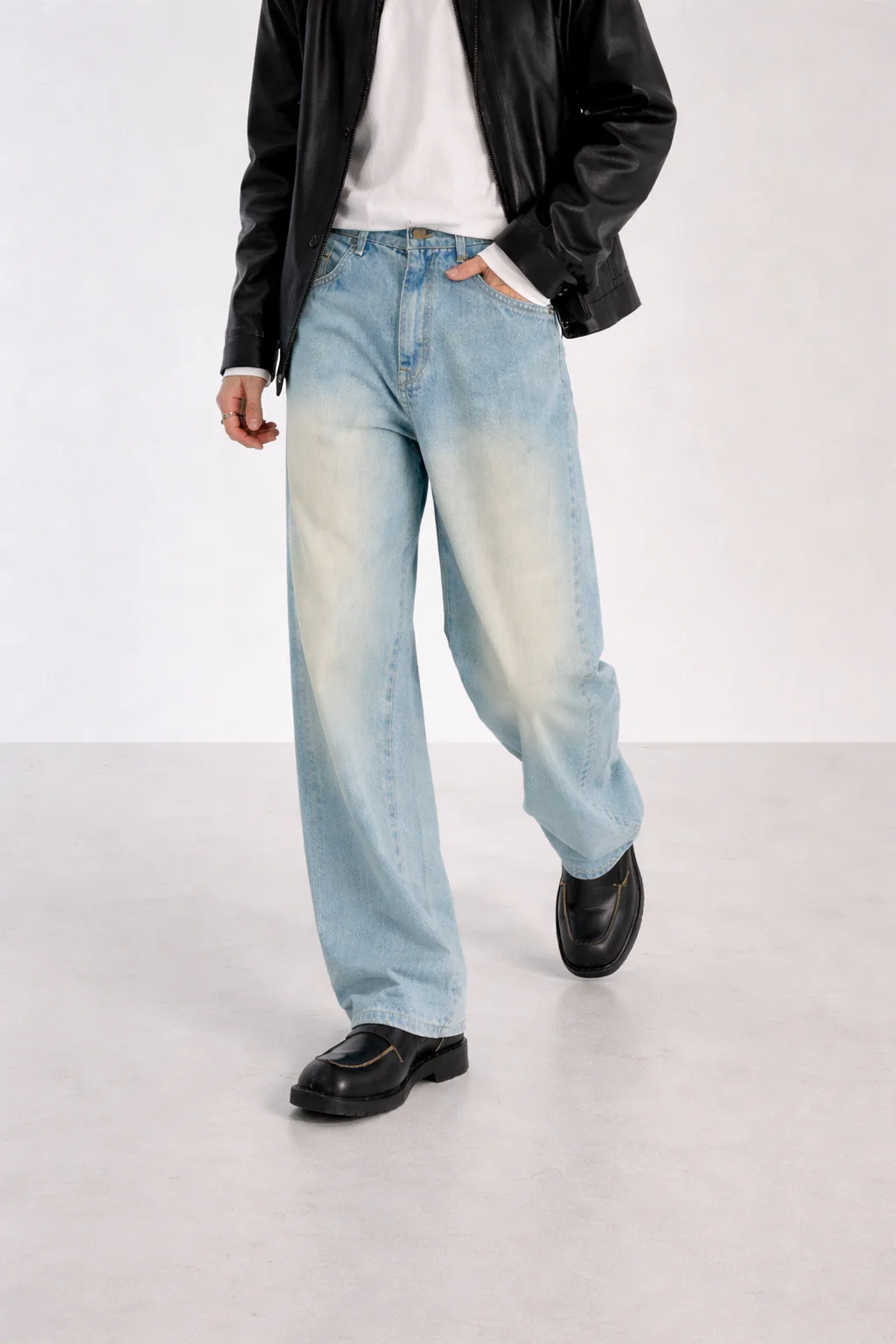 Blue Tabacco Wash Baggy Jeans - Image 2