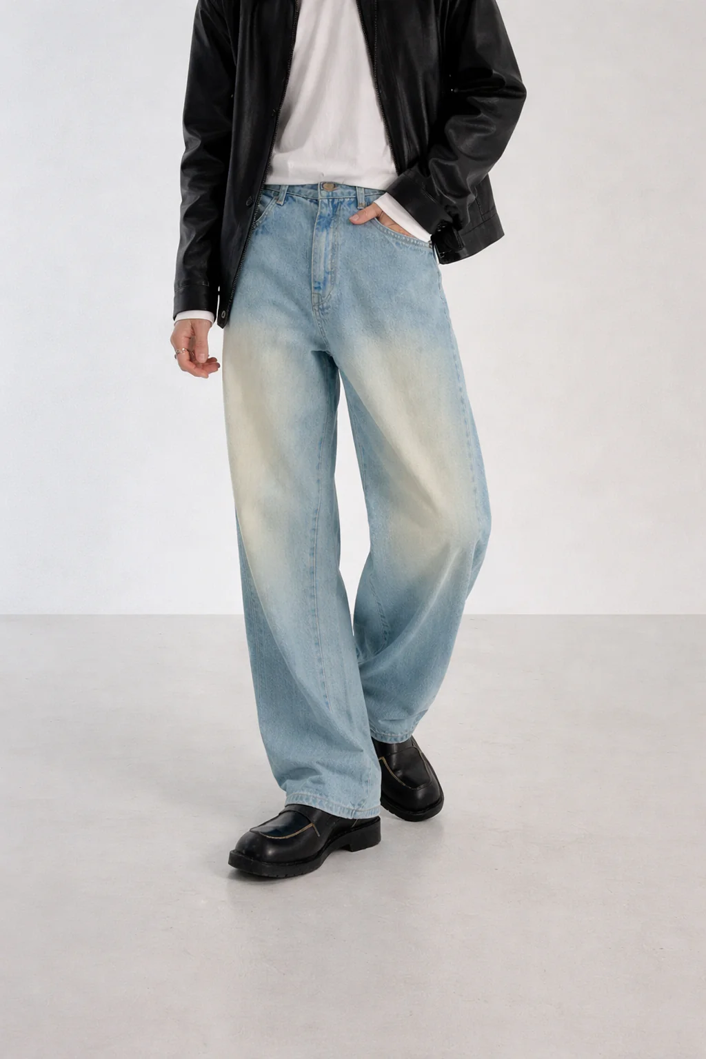 Blue Tabacco Wash Baggy Jeans - Image 4