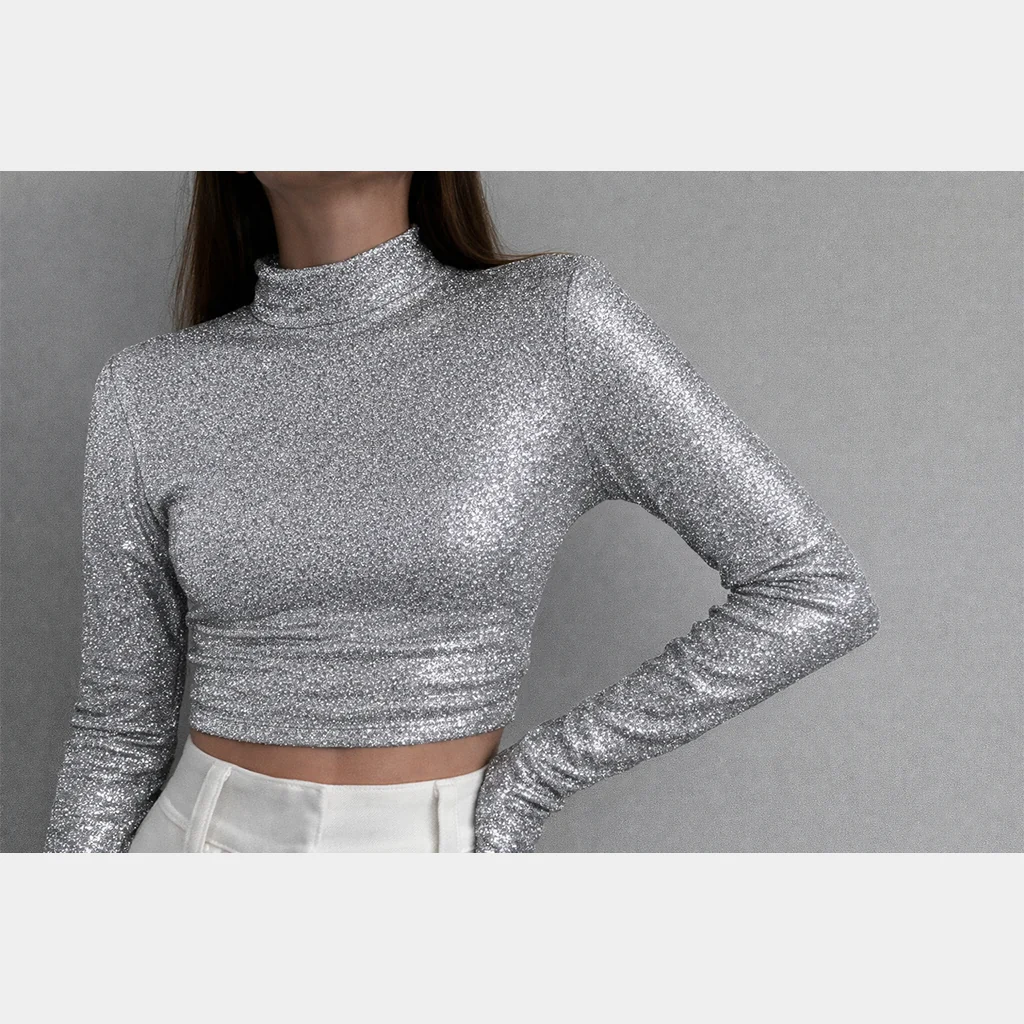 Moonlit Shimmer Crop Top - Image 8