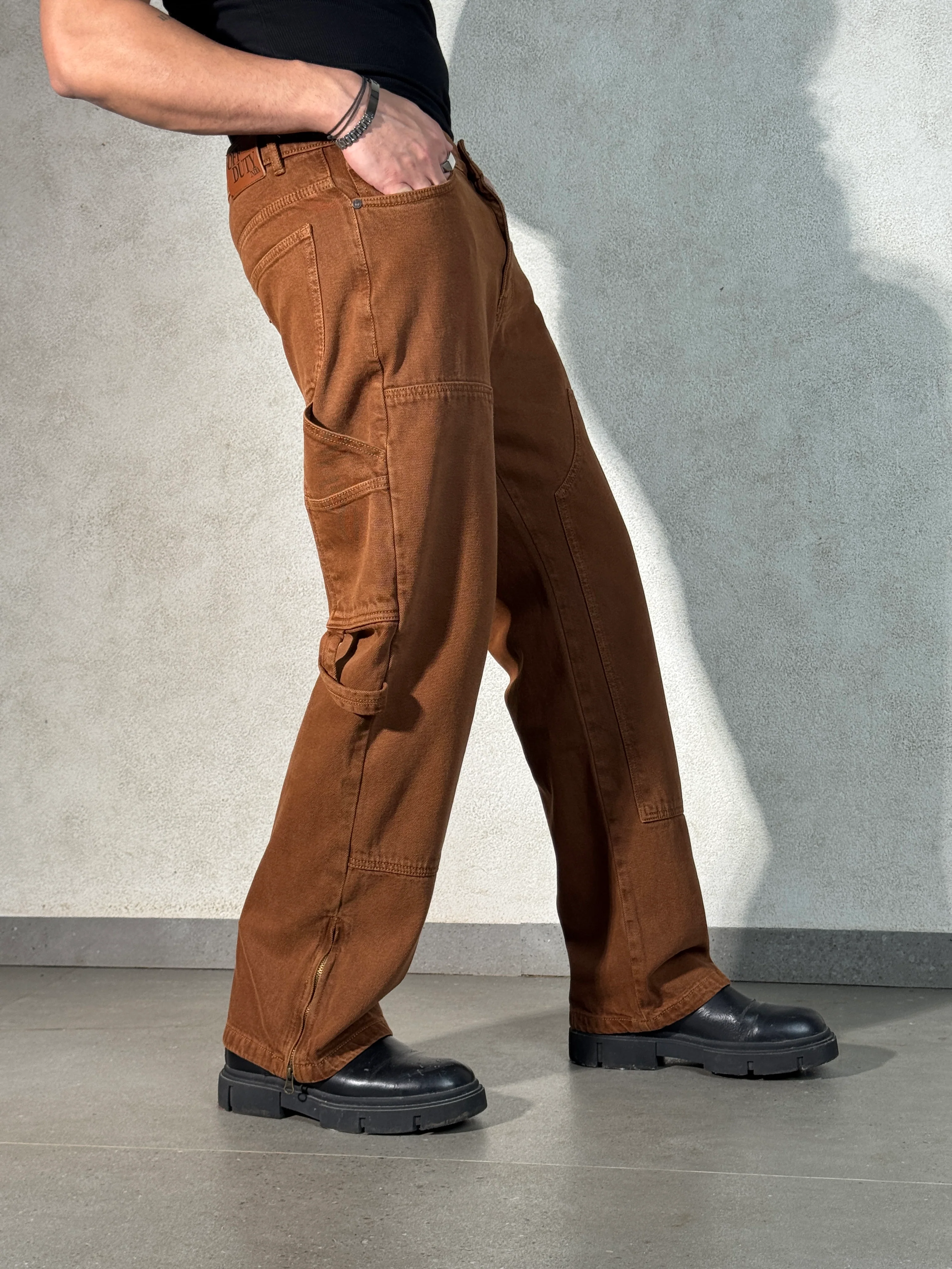 Mud Khaki Carpenter Loose Straight Jeans - Image 6
