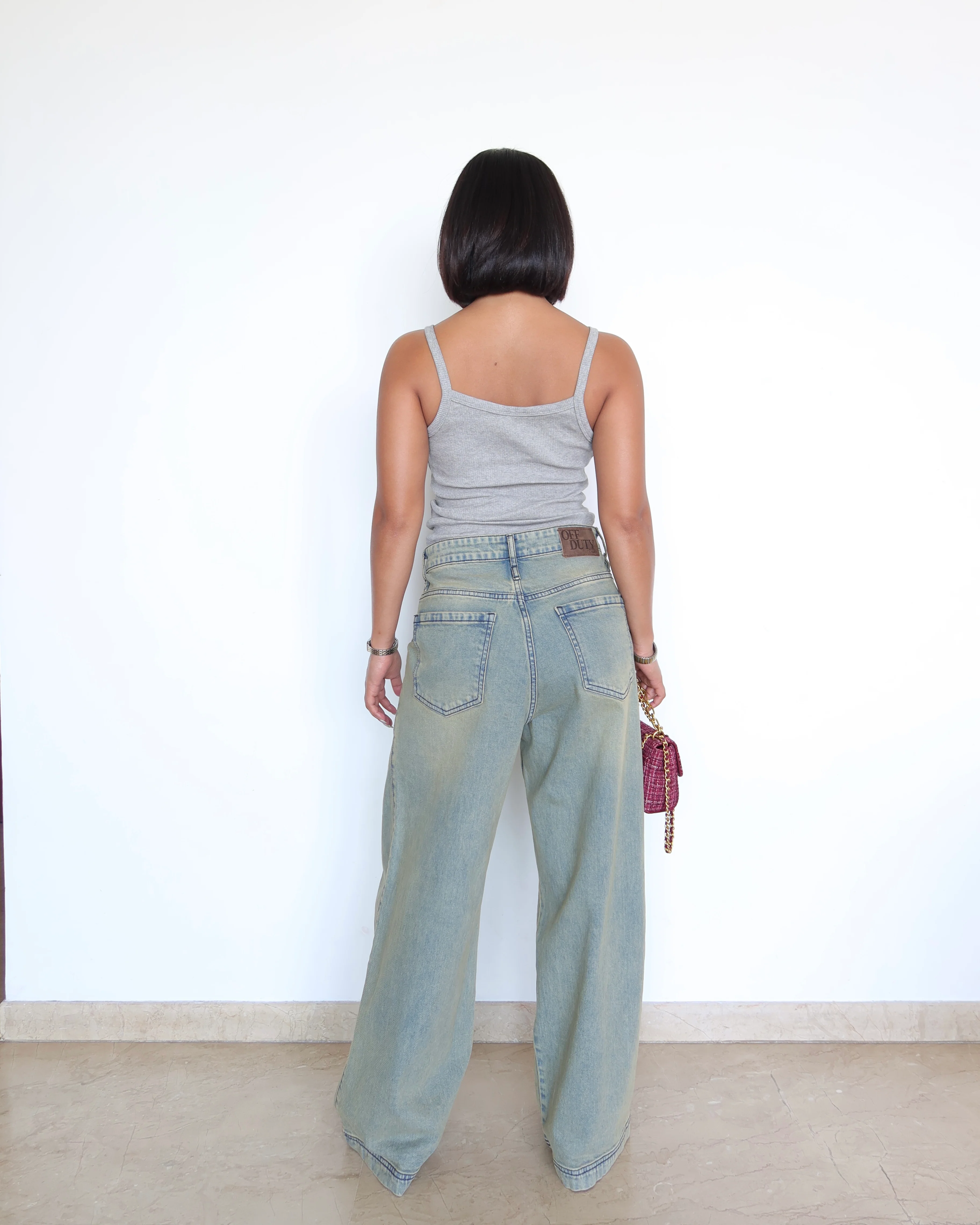 Muted Blue Baggy Wide Leg Jeans - Image 12
