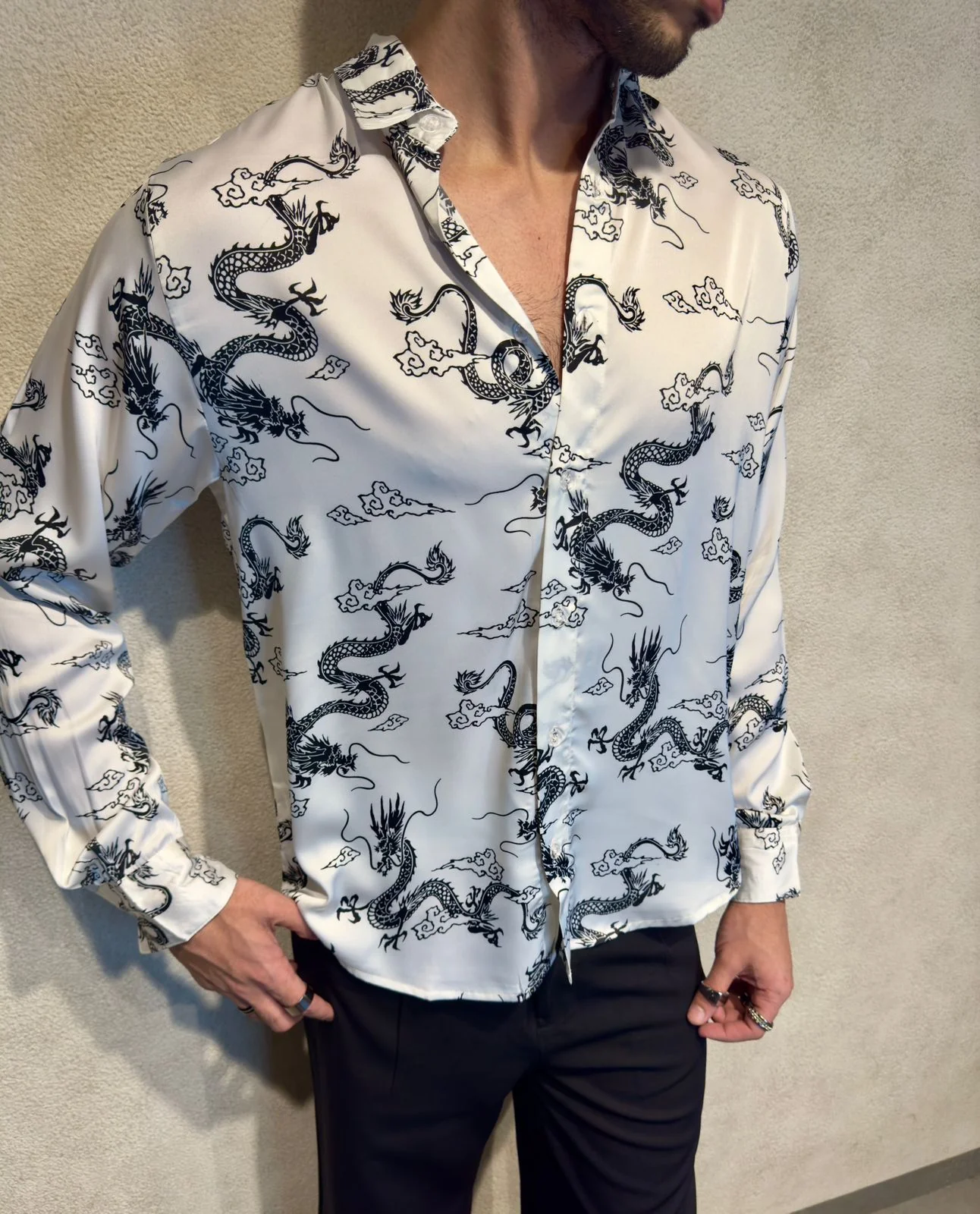 Mystic Dragon Print Full Sleeves Shirt - Image 2
