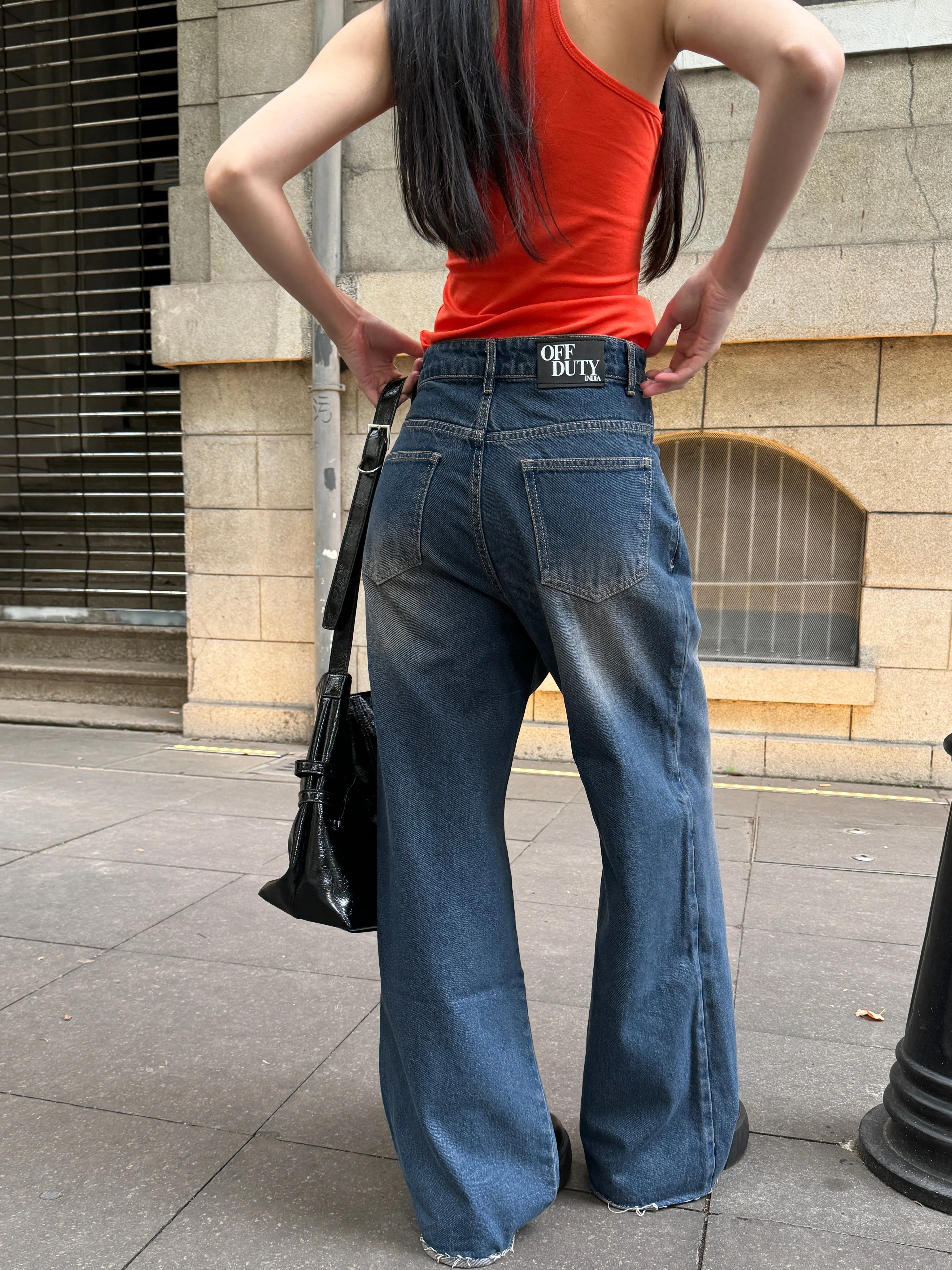 Off Beat Distressed Blue Baggy Jeans - Image 11