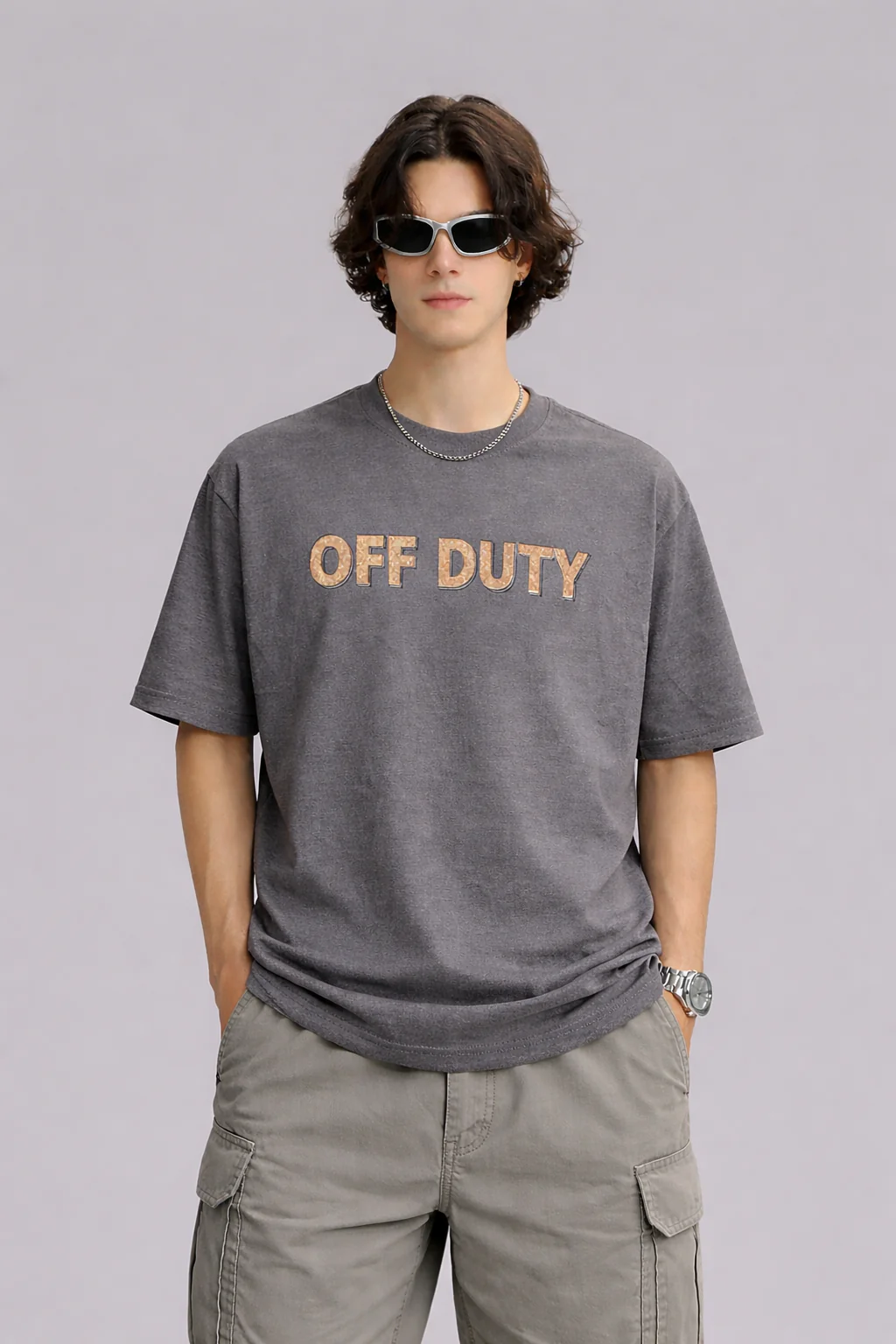 Off Duty Outlined Cork Print Graphic Tee - Image 4