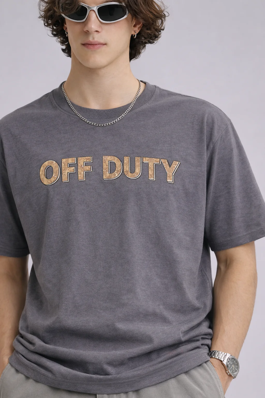 Off Duty Outlined Cork Print Graphic Tee - Image 6