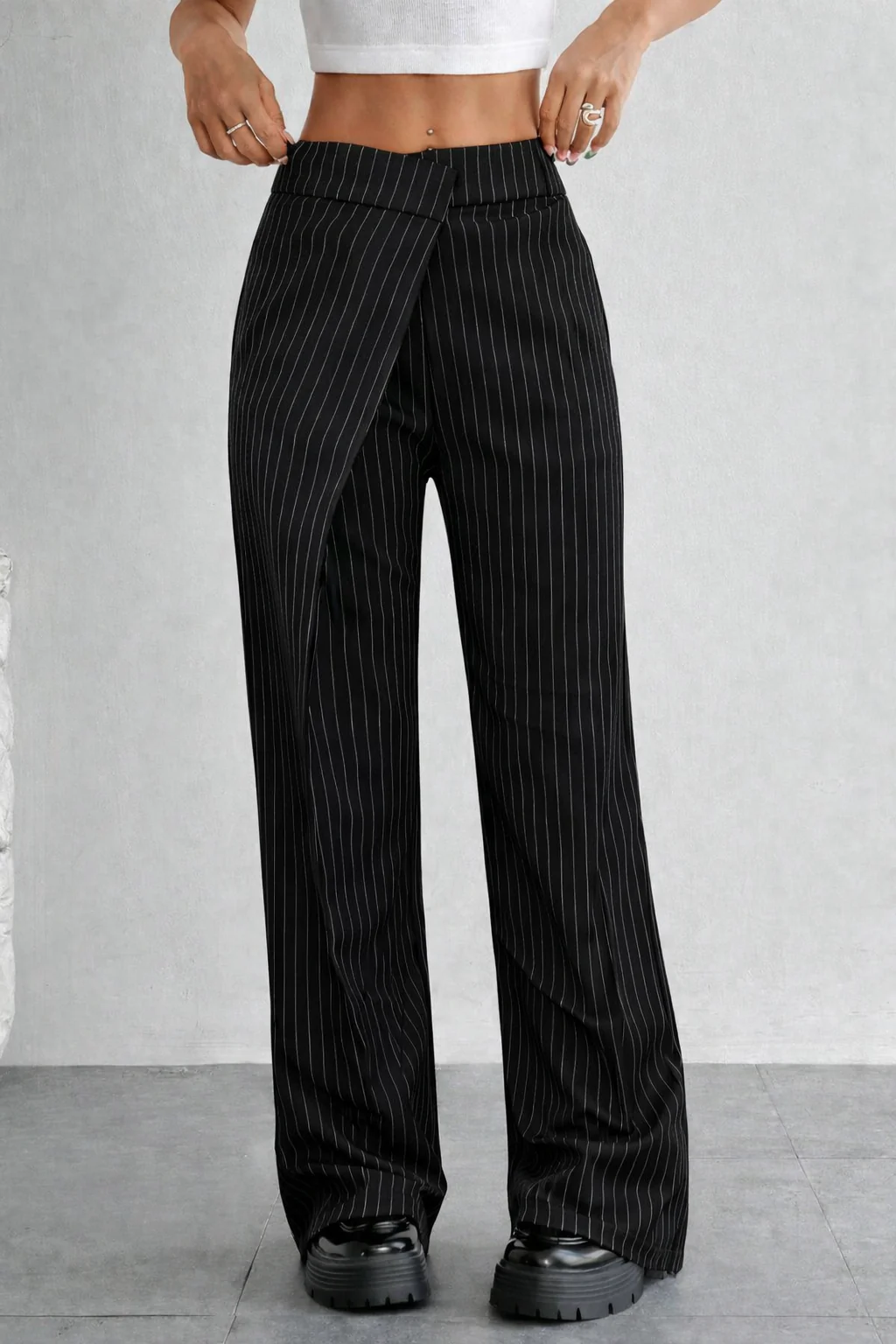 Off Front Pleat Tailored Trousers - Image 5