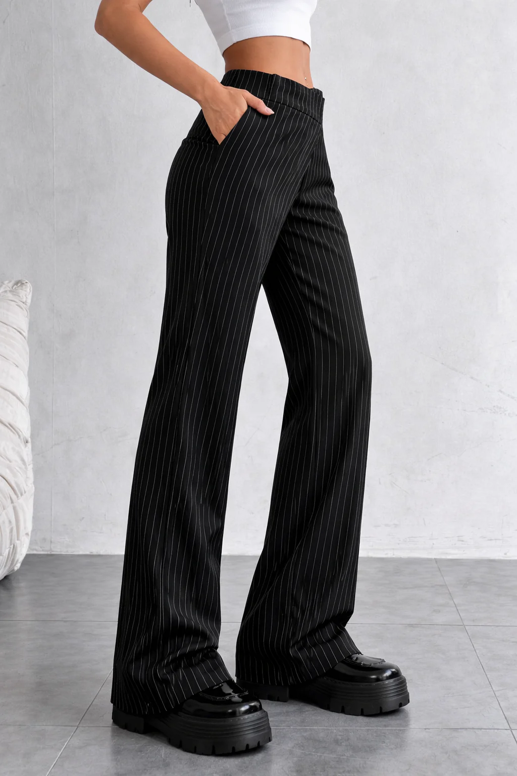Off Front Pleat Tailored Trousers - Image 7