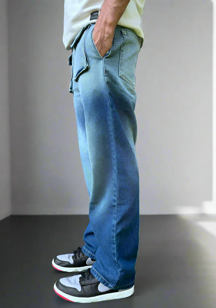 Oh So Blue Shades Loose Straight Fit Jeans - Image 4