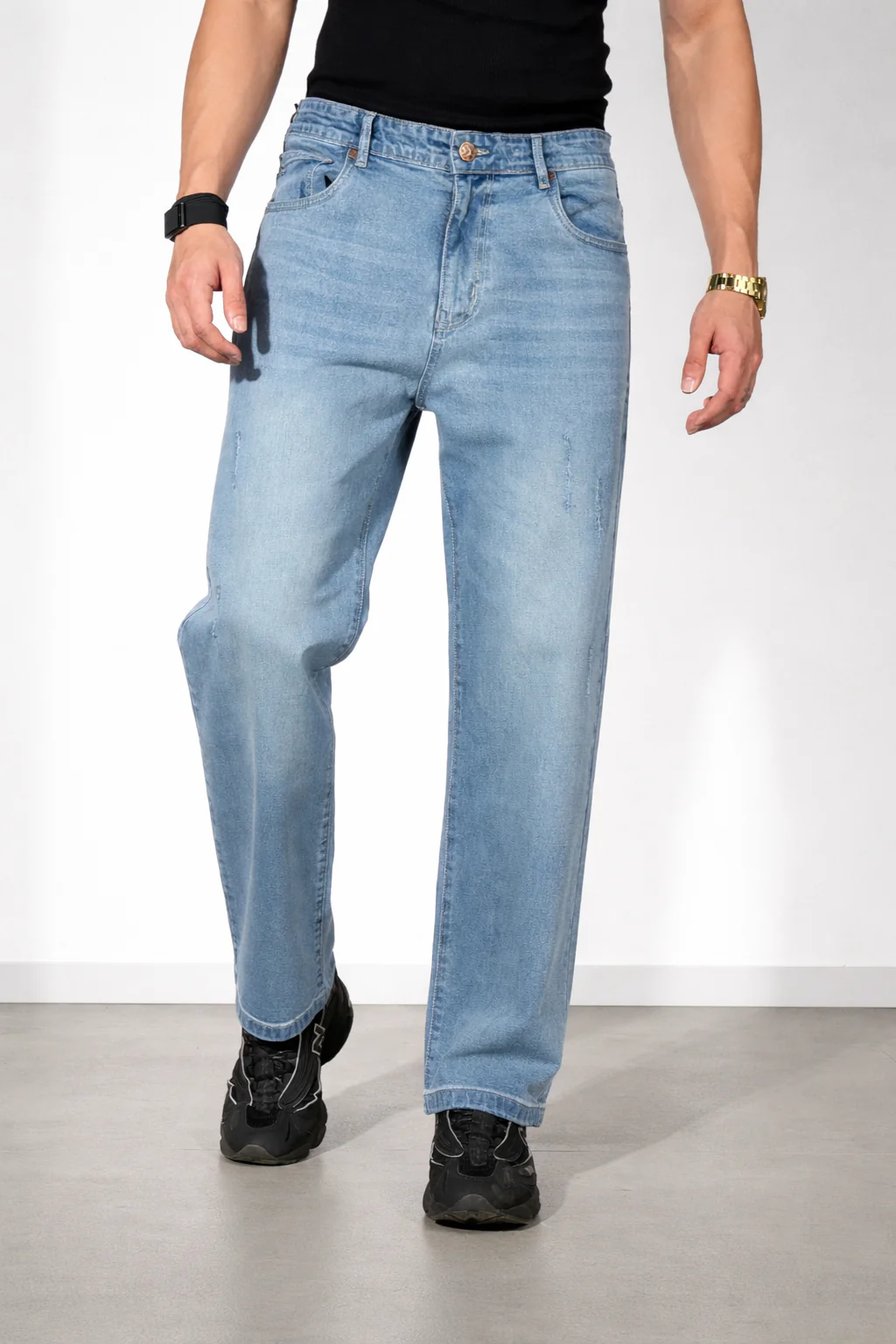 Old Stone Blue Straight Fit Jeans - Image 3