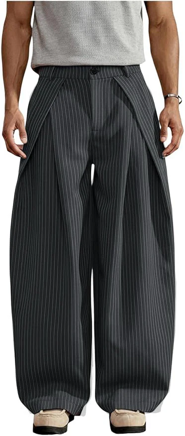 Overfold Stripes Draped Trousers - Image 7