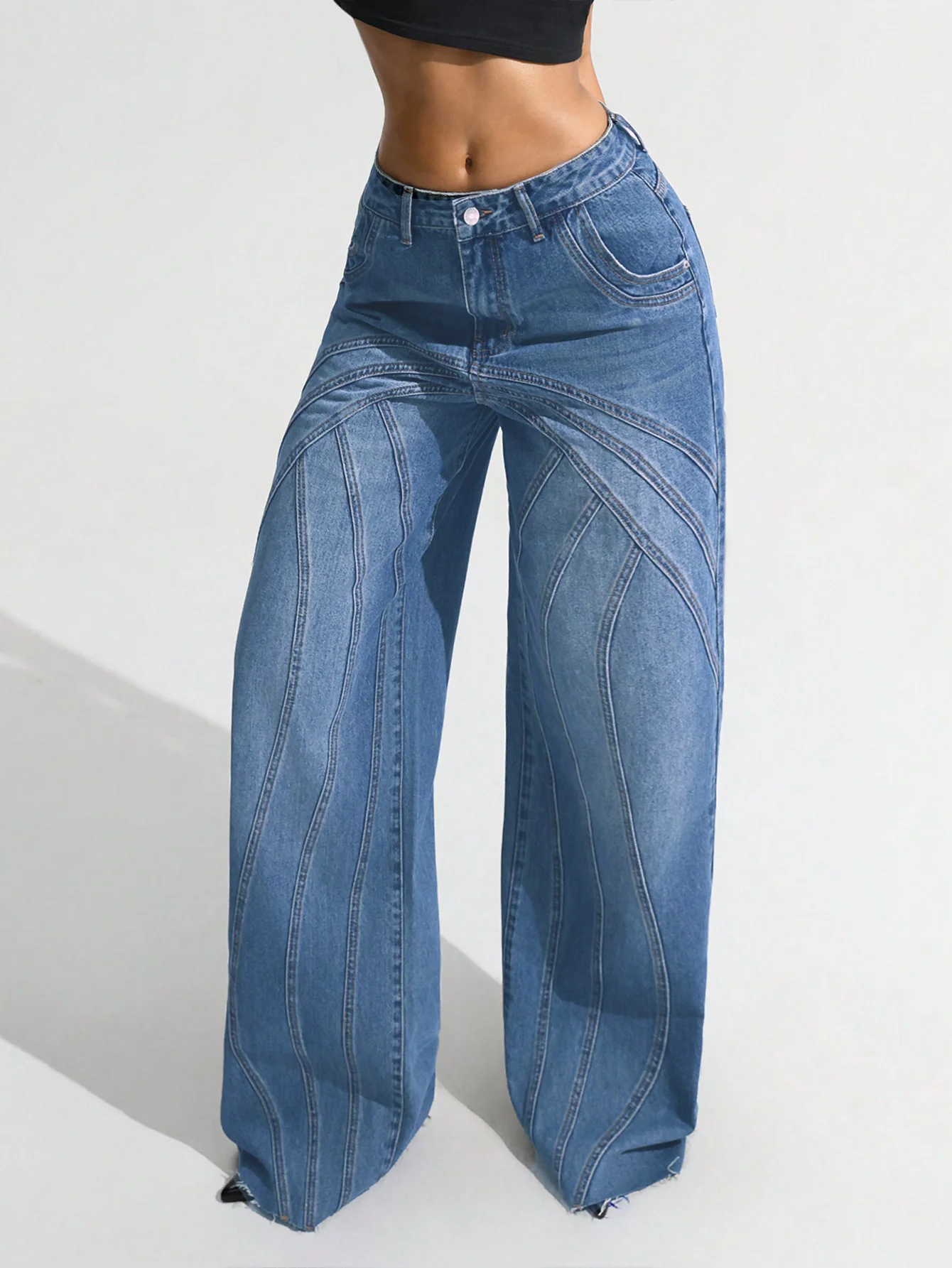 Pannel Play Wide Leg Jeans - Image 6