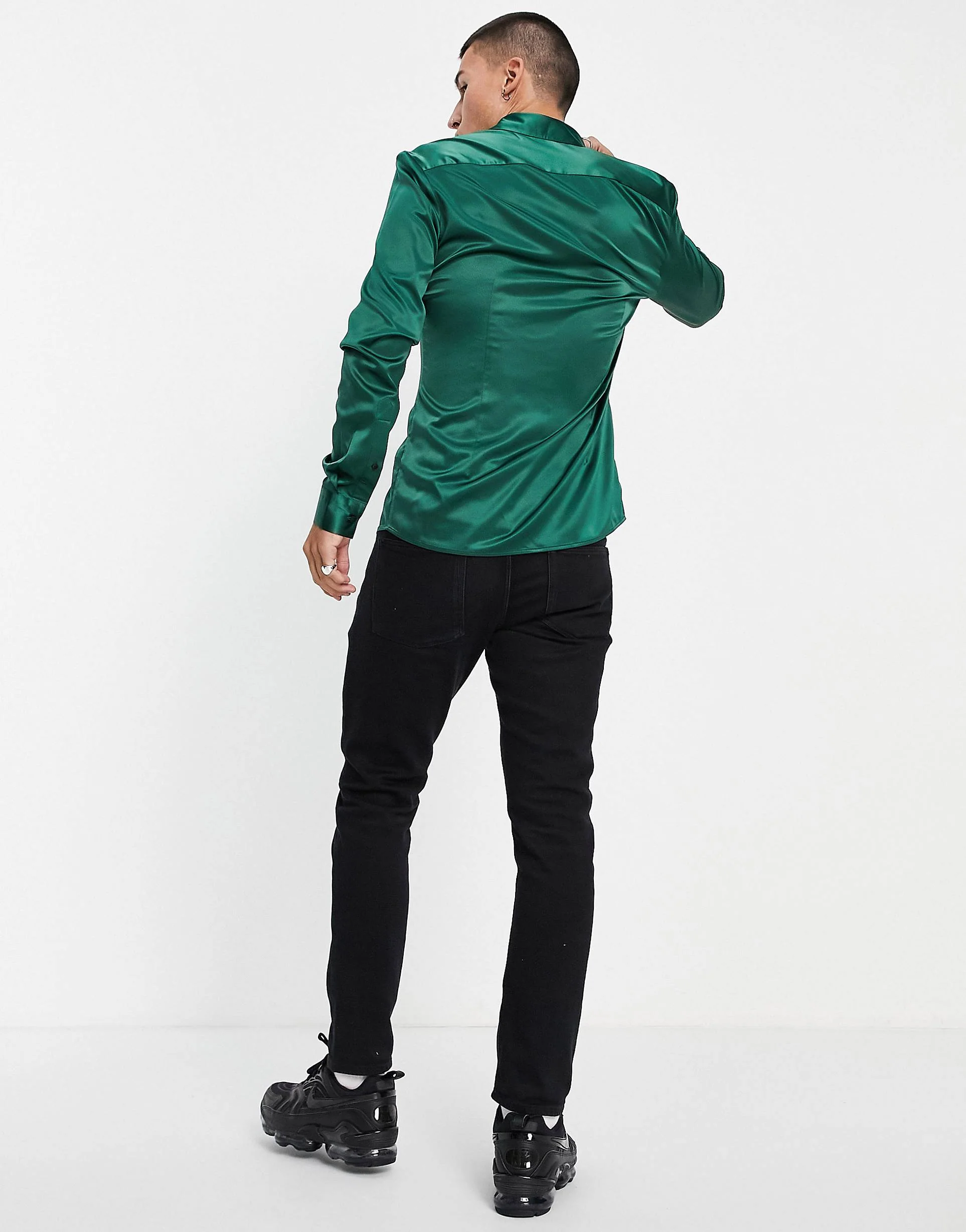 Party Button Up Satin Shirt - Image 10