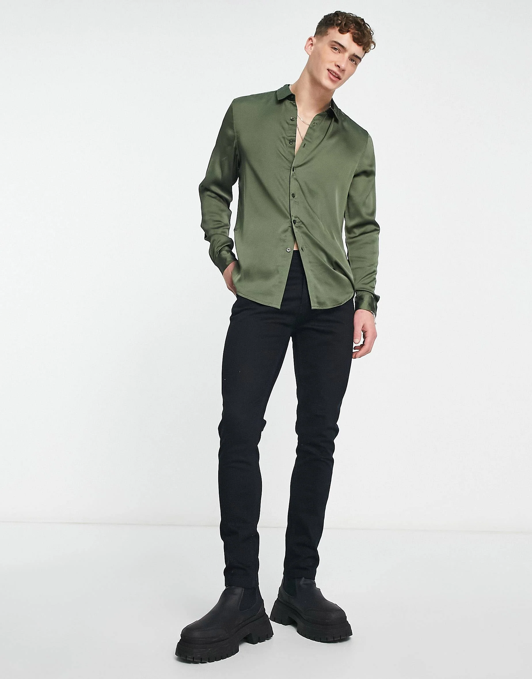 Party Button Up Satin Shirt - Image 7