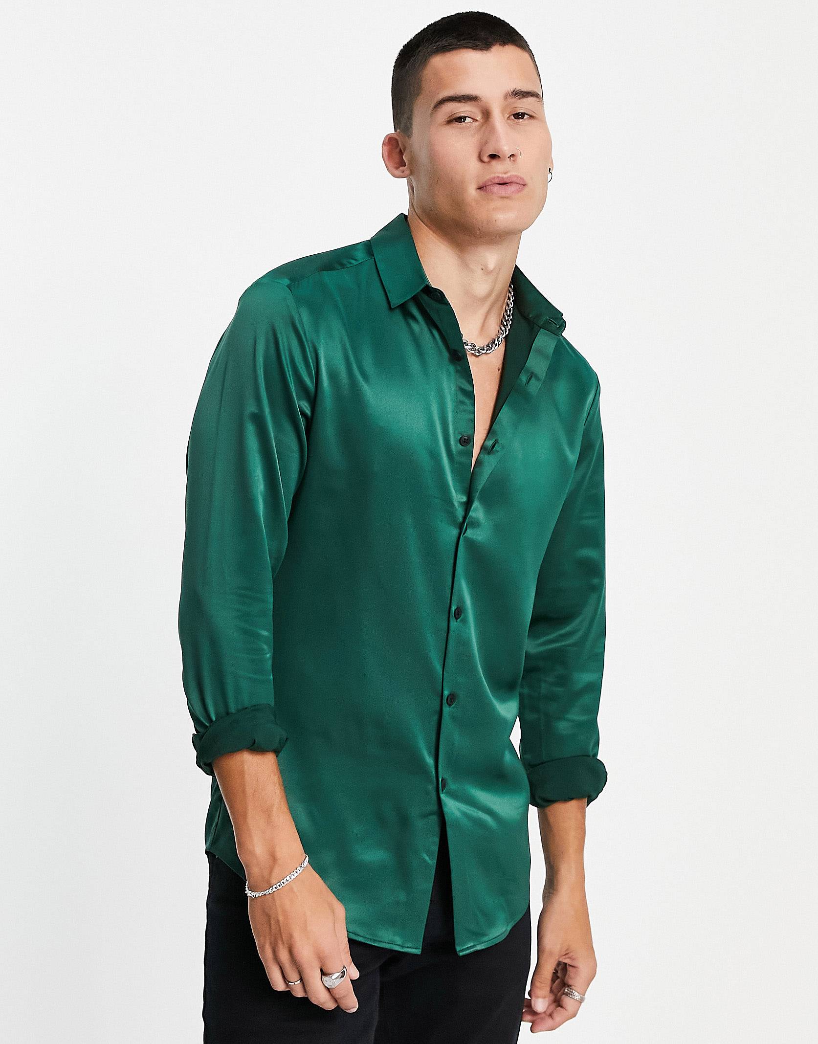 Party Button Up Satin Shirt - Image 8