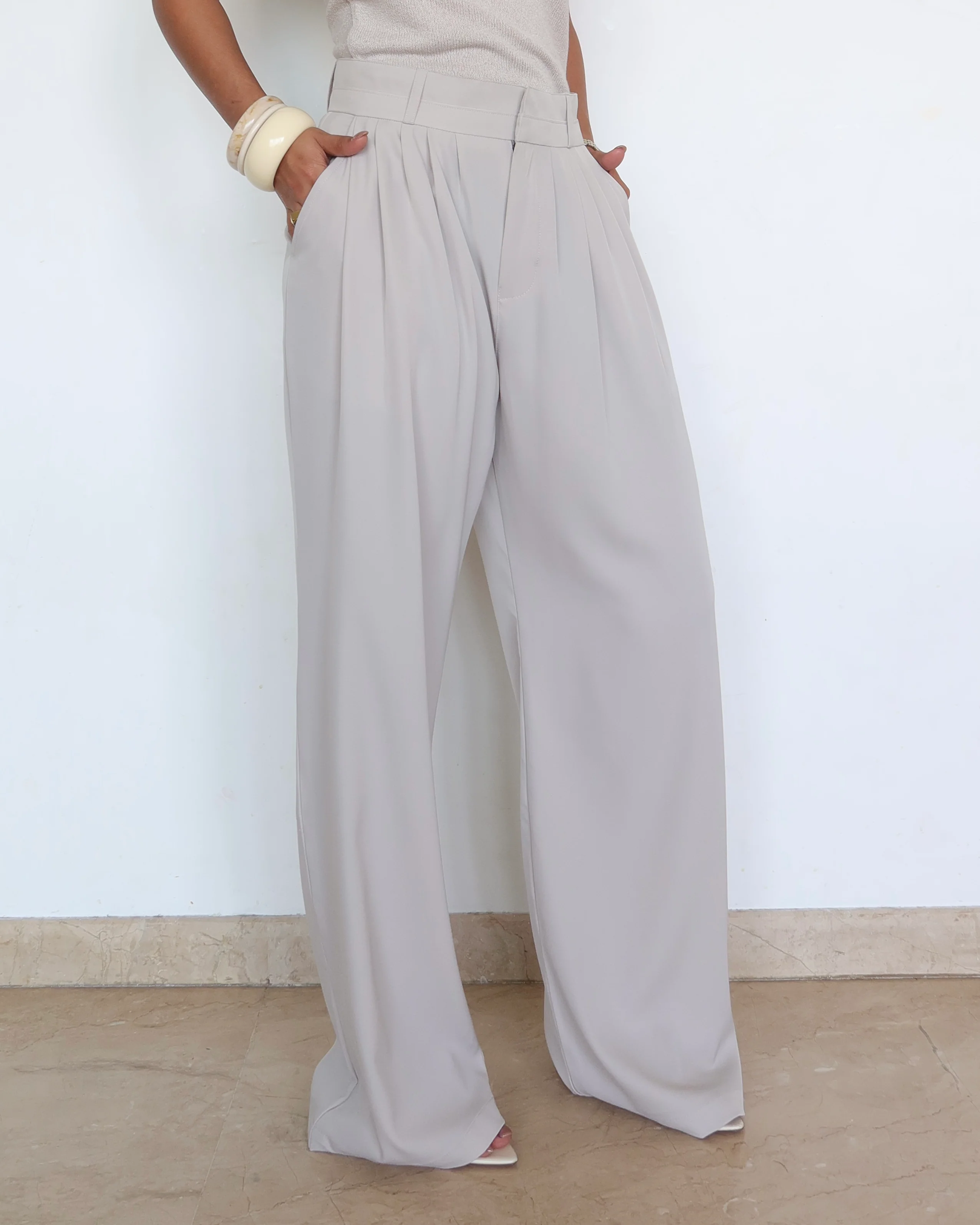 Pleat Persona Wide Tailored Trousers - Image 11