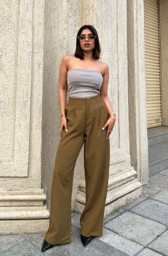 Pleated Detail High Waist Pants - Image 11