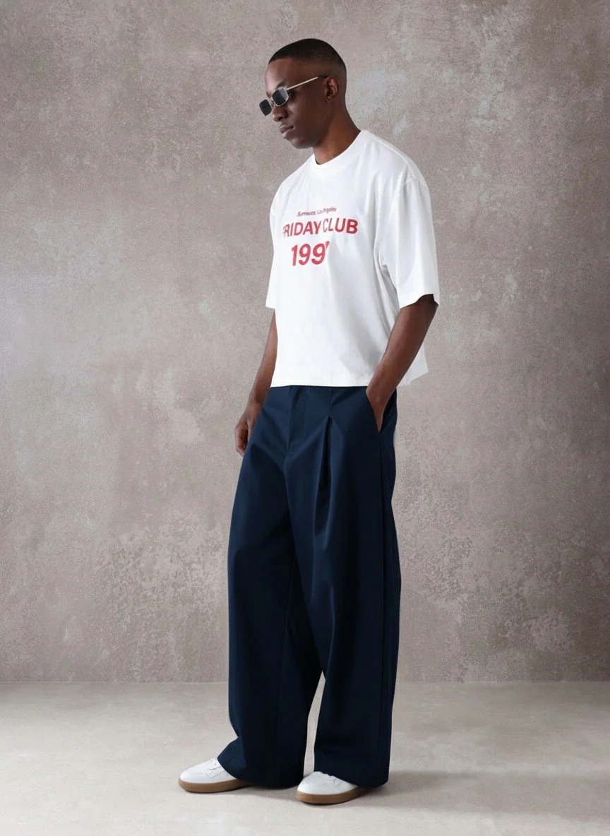 Pleated Minimal Wide Leg Trousers - Image 12