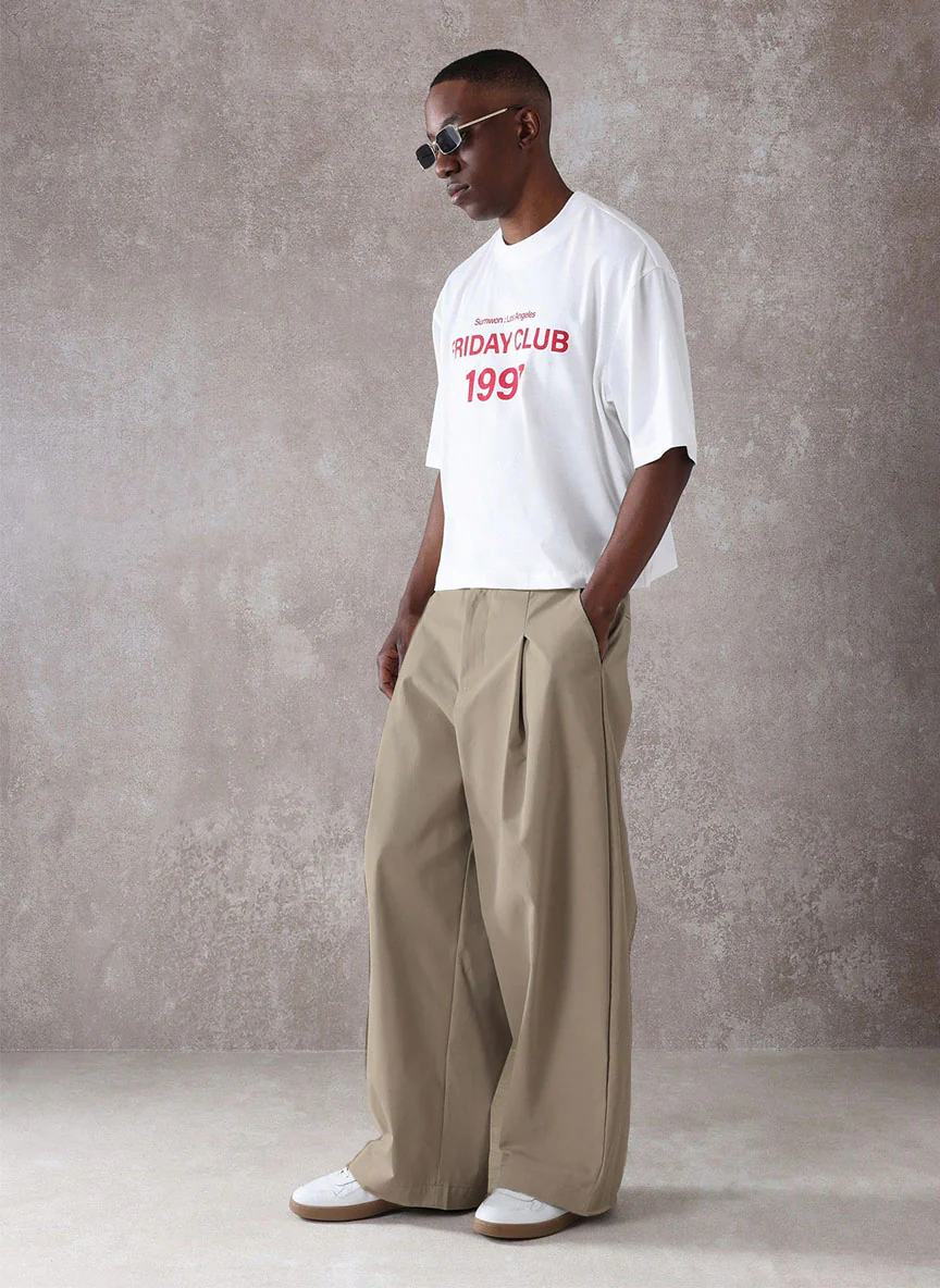 Pleated Minimal Wide Leg Trousers - Image 16