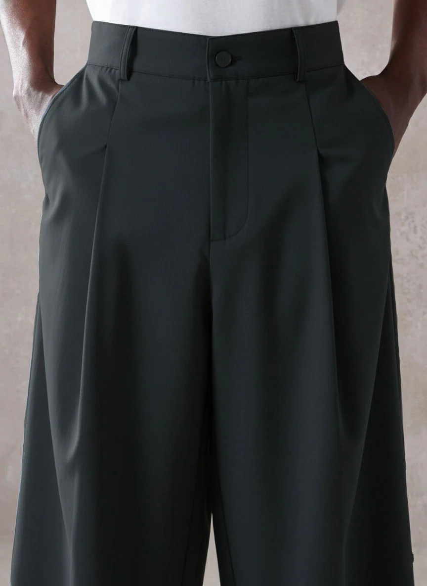 Pleated Minimal Wide Leg Trousers - Image 2