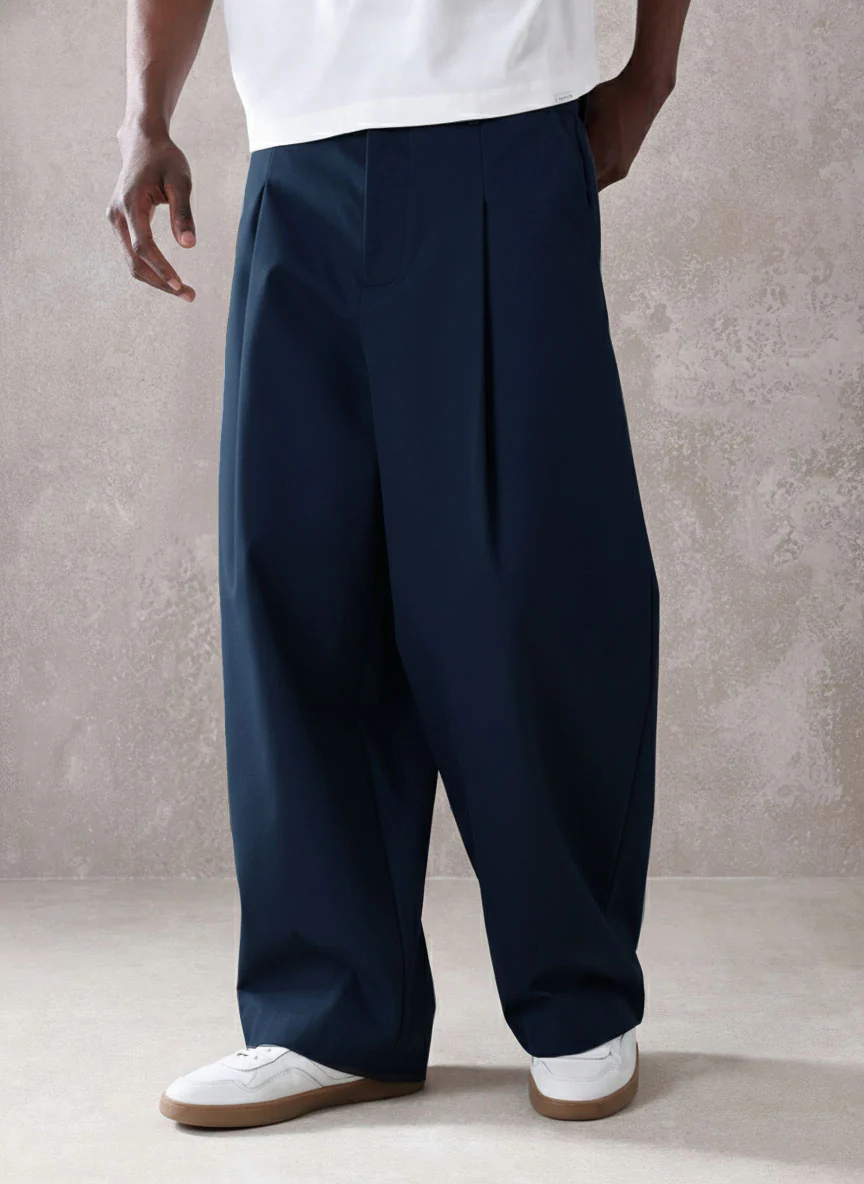 Pleated Minimal Wide Leg Trousers - Image 9