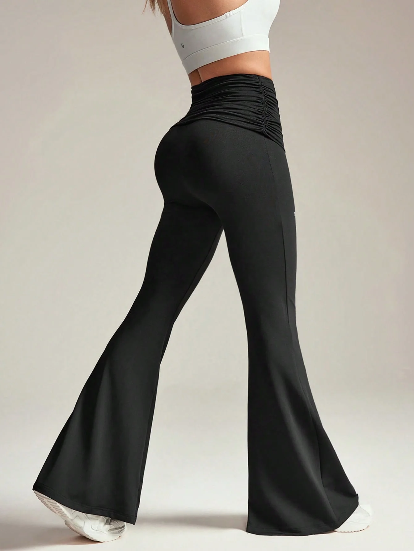 Pleated Yoga Flare Pants - Image 3