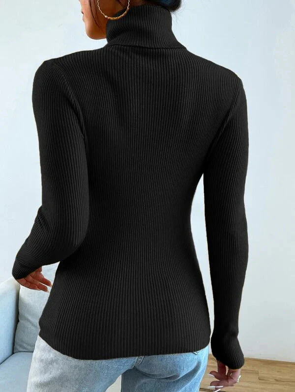 Polo High Neck Rib top - Image 4