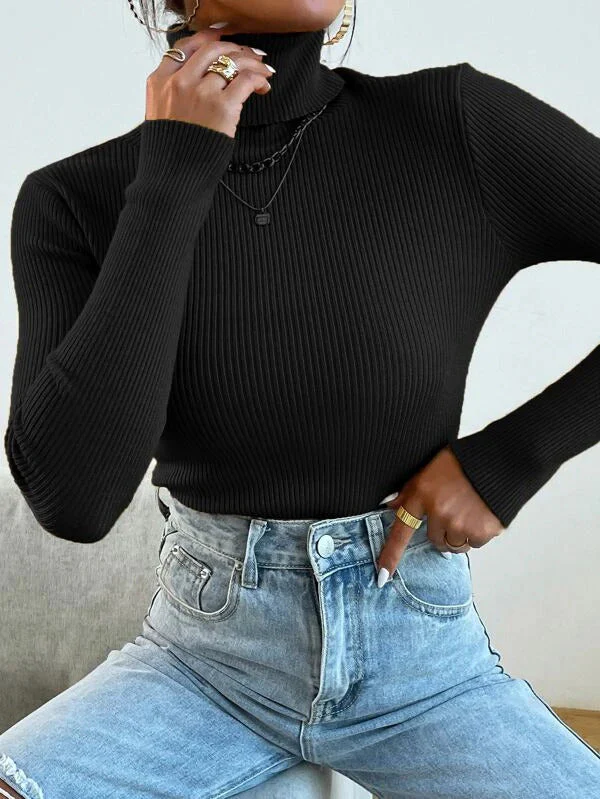 Polo High Neck Rib top - Image 8