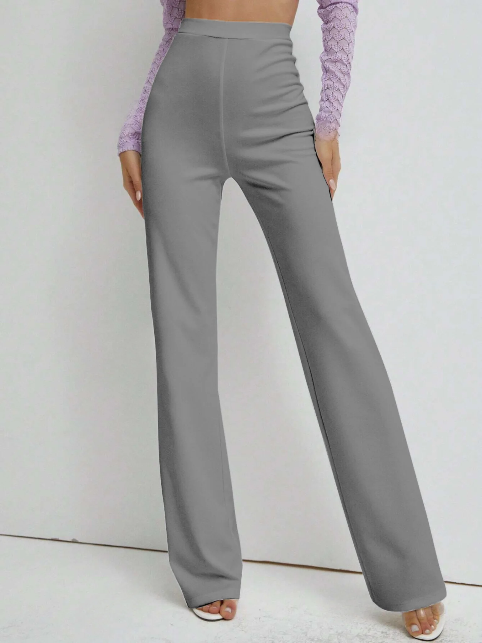 Premium Stretch High Waist Straight Leg Trousers - Image 15