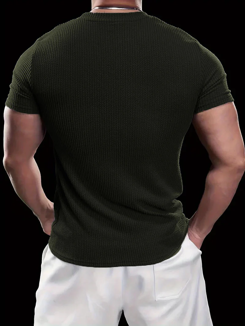 Premium Textured Round Neck T- Shirt - Image 3