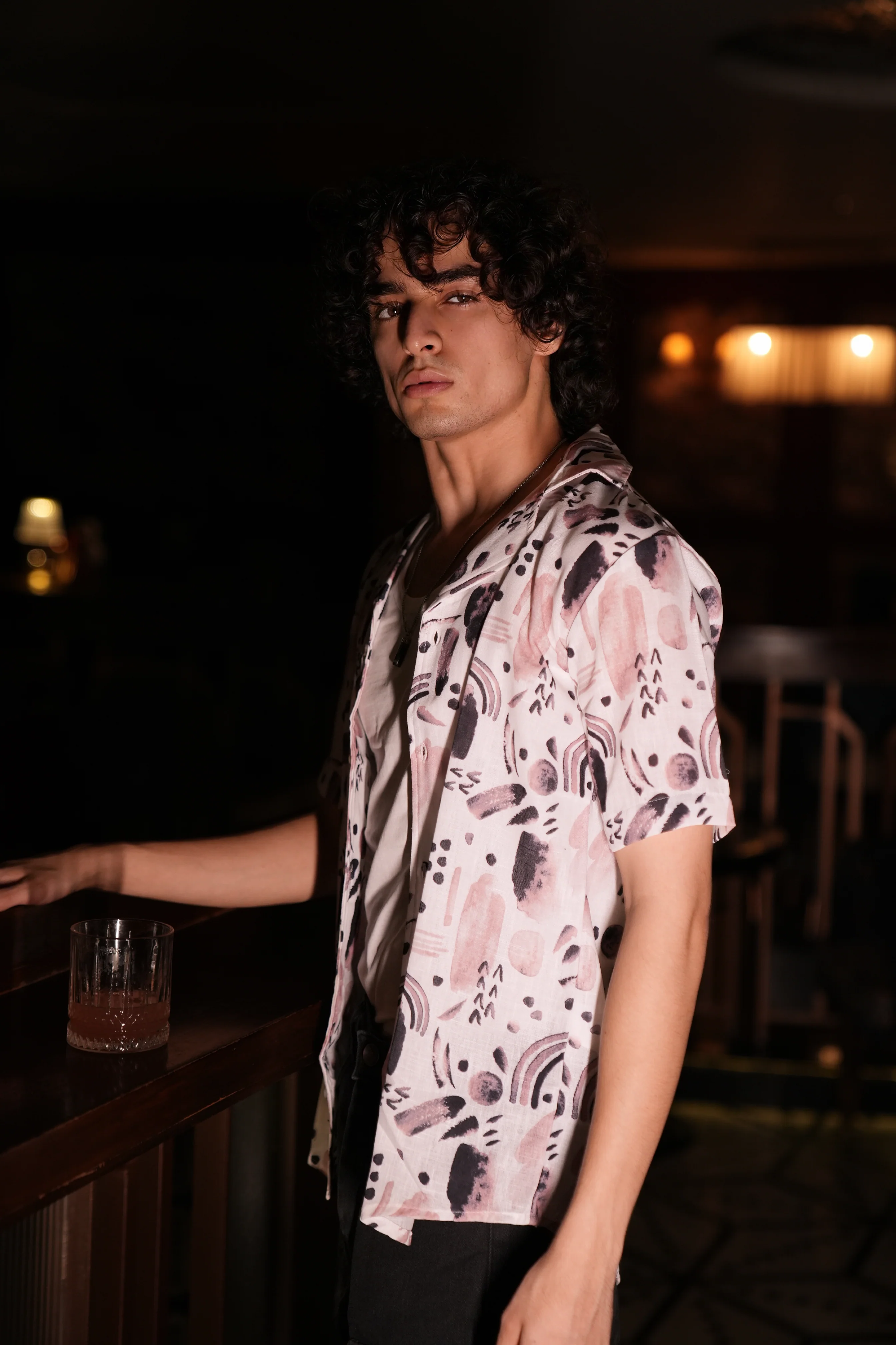 Premium Water Color Splash Print Linen Shirt - Image 6