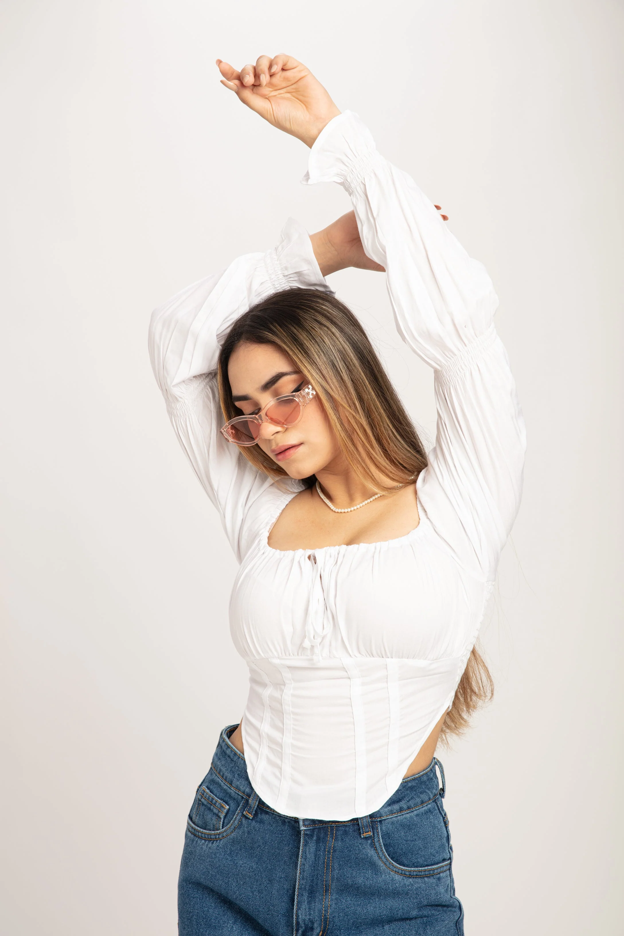 Puff Sleeve Milkmaid Crop Top - Image 3