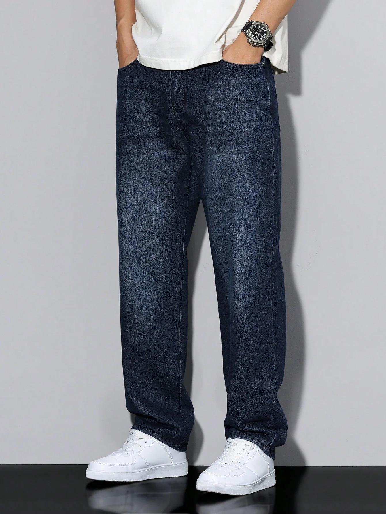 Raw Indigo Straight Fit Jeans - Image 3